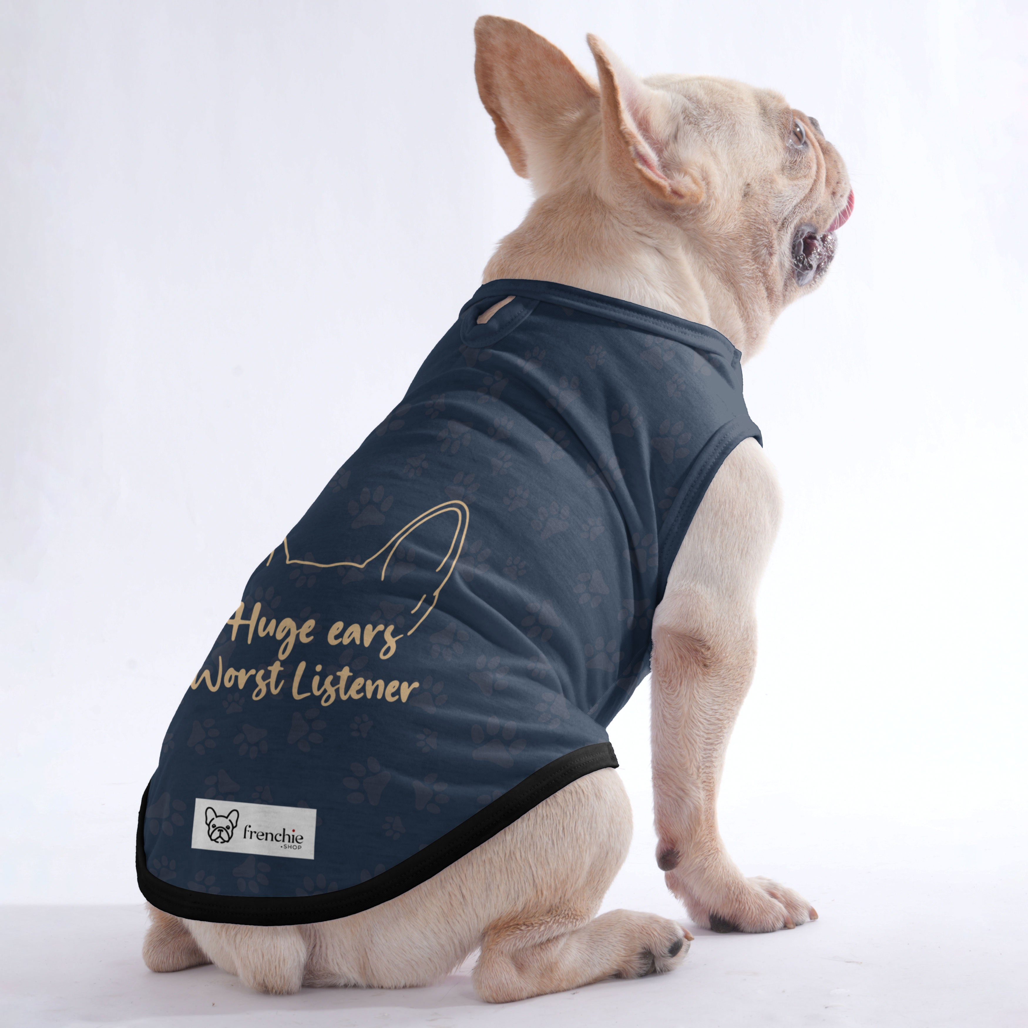 Raven French Bulldog Cotton Tee for Brachycephalic Dogs-fadou