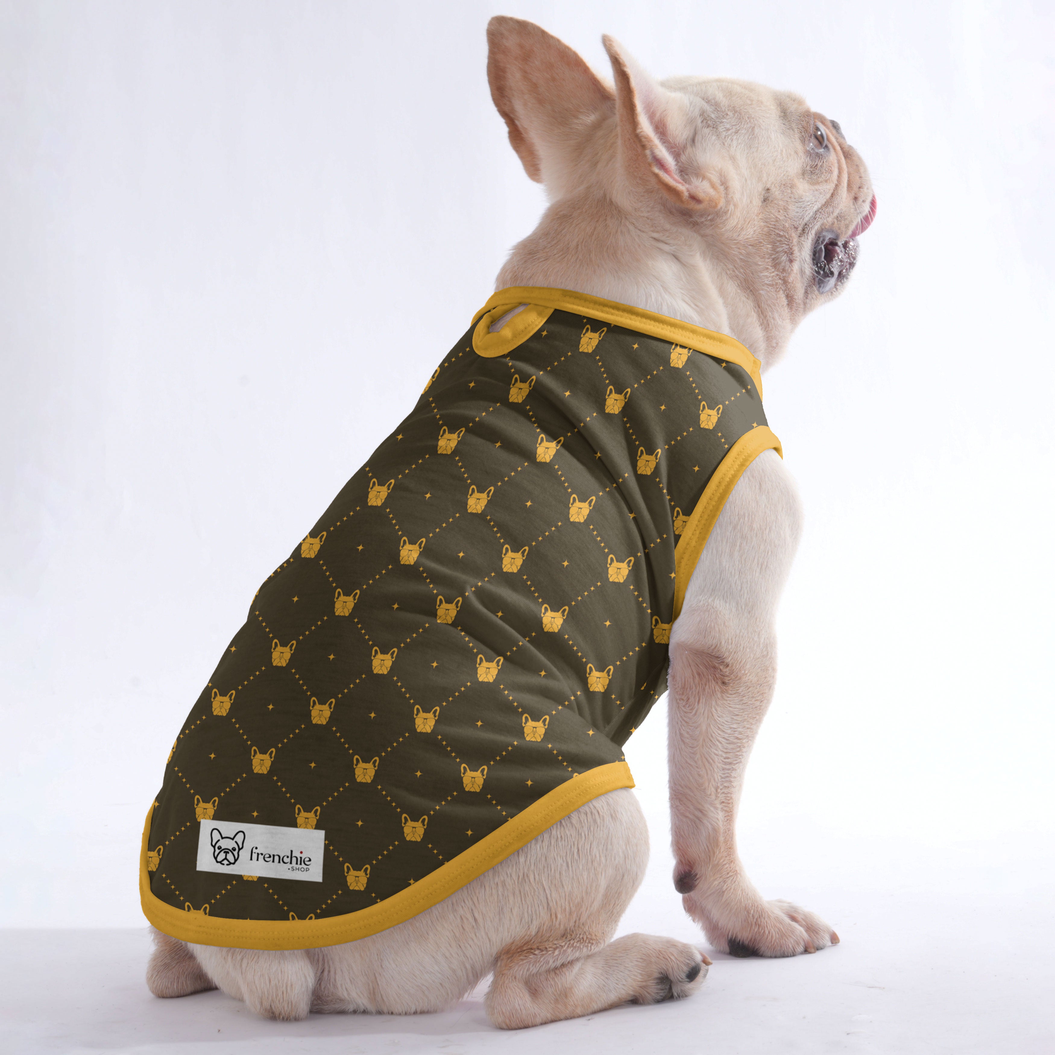 Indigo French Bulldog Cotton Tee for Brachycephalic Dogs-fadou