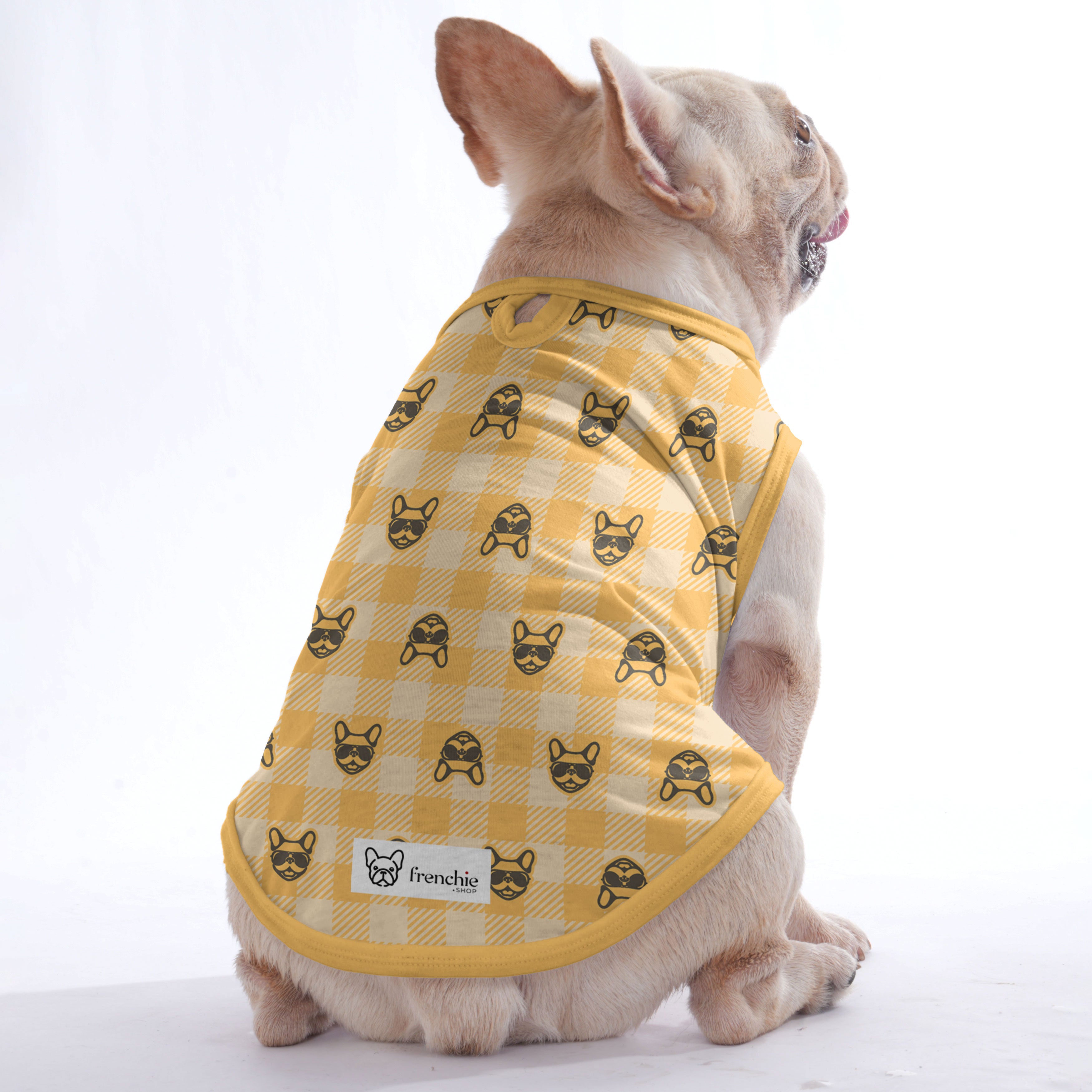 Buttons French Bulldog Cotton Tee for Brachycephalic Dogs-fadou