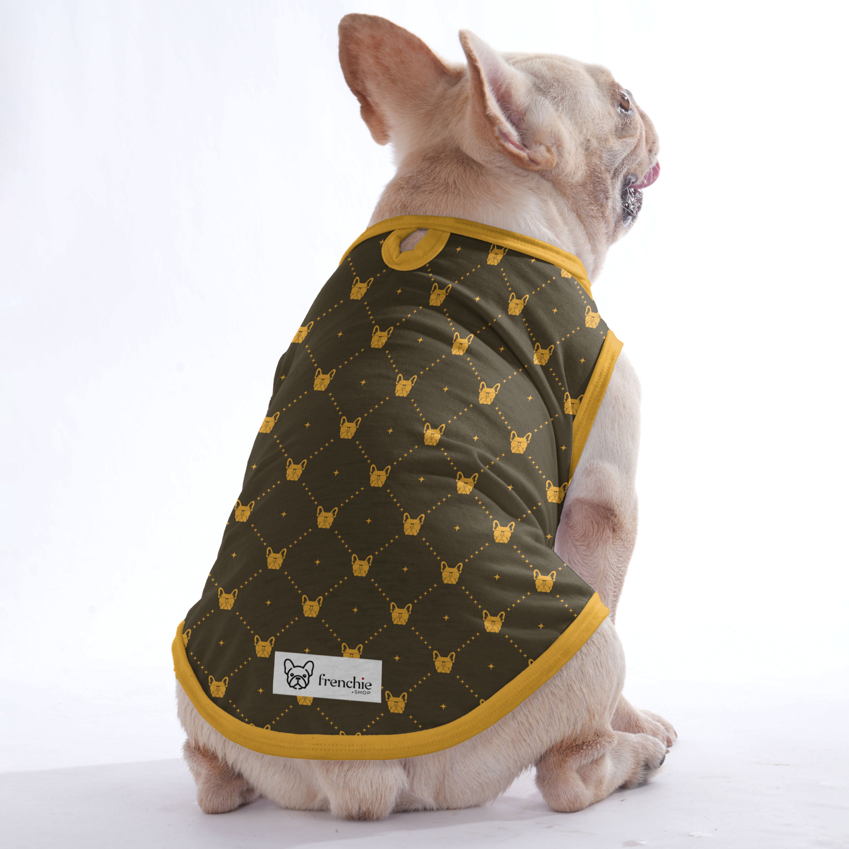 Indigo French Bulldog Cotton Tee for Brachycephalic Dogs-fadou