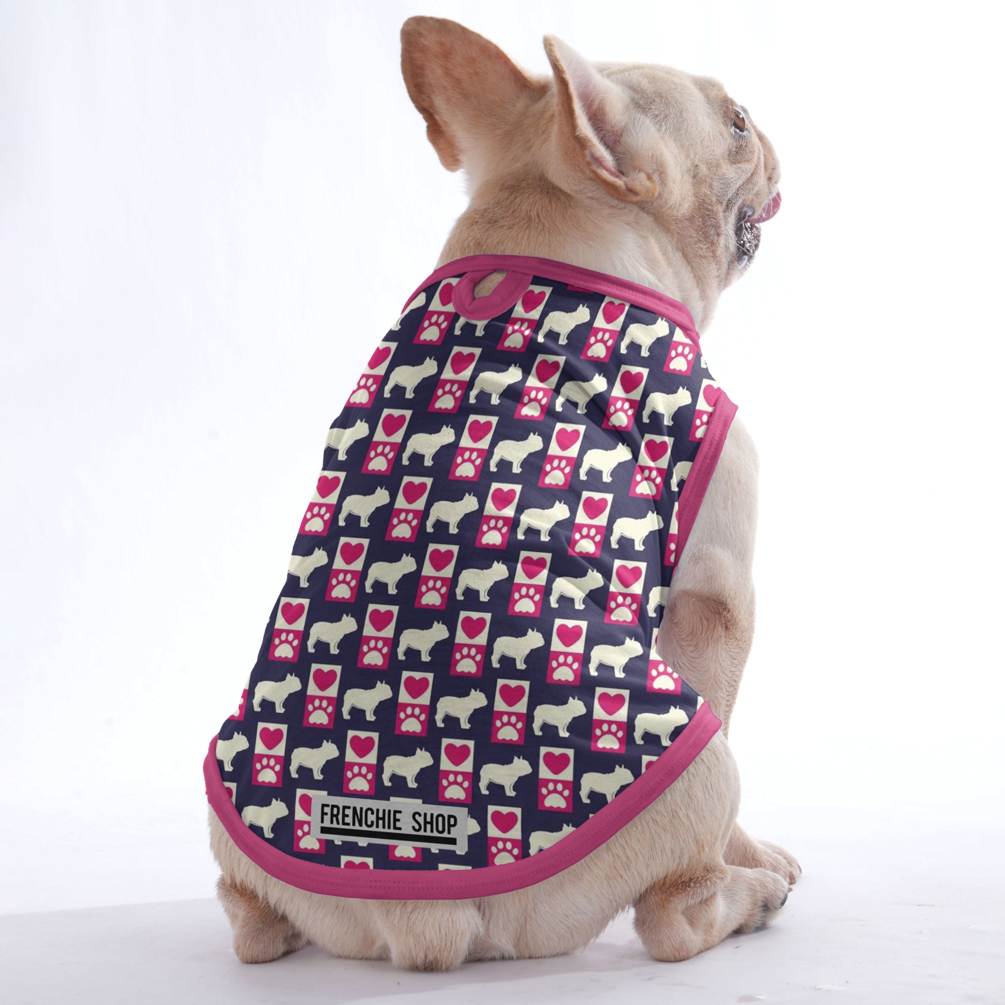 Pink Love - Shirt for Frenchies - Frenchie Shop Original for Pet Culture-fadou