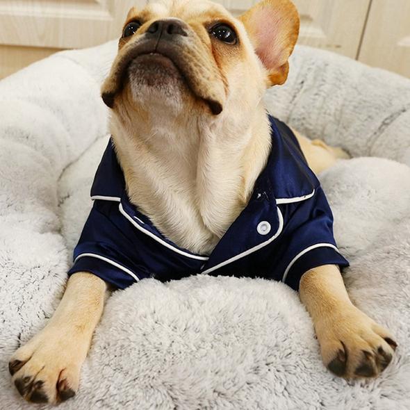 Silk French Bulldog Cozy Pajama Set for Dog Moms & Dads-fadou