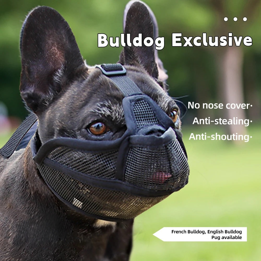 French Bulldog Breathable Dog Muzzle for Travel Comfort-fadou
