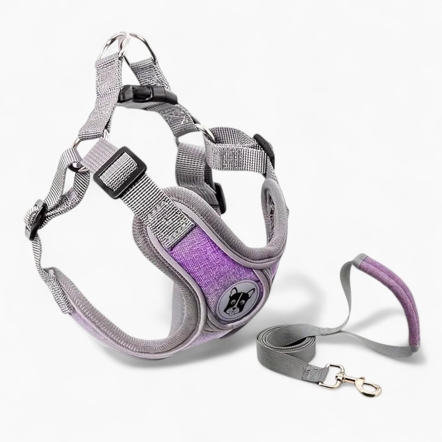 French Bulldog Breathable Chest Harness for Short-Nosed Dogs-fadou