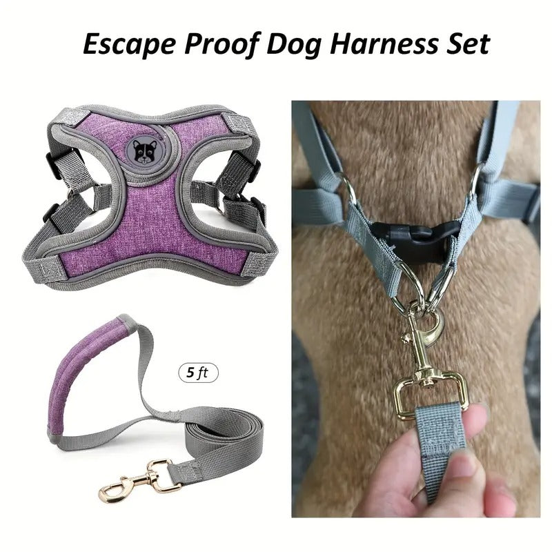 French Bulldog Breathable Chest Harness for Short-Nosed Dogs-fadou
