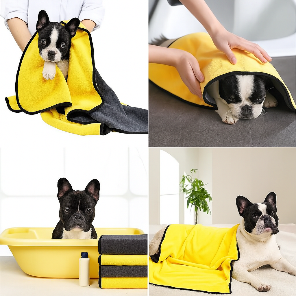 Snugdry Frenchie Bath Towel – Soft Fiber for Dog Lovers and Owners-fadou