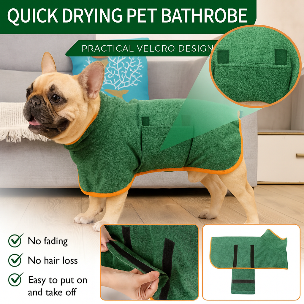 Quick-Dry Adjustable Spa Loungewear for Dog Moms & Dads-fadou