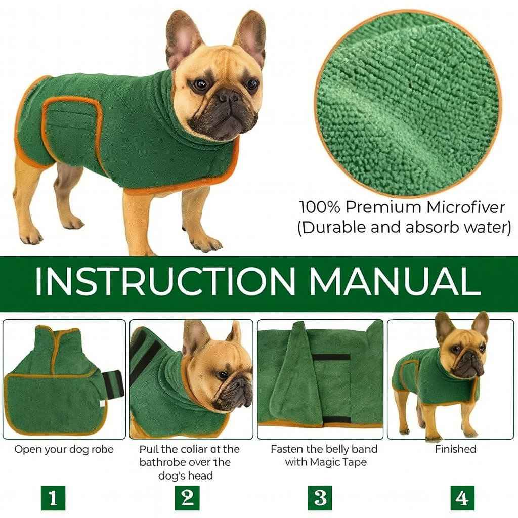 Quick-Dry Adjustable Spa Loungewear for Dog Moms & Dads-fadou