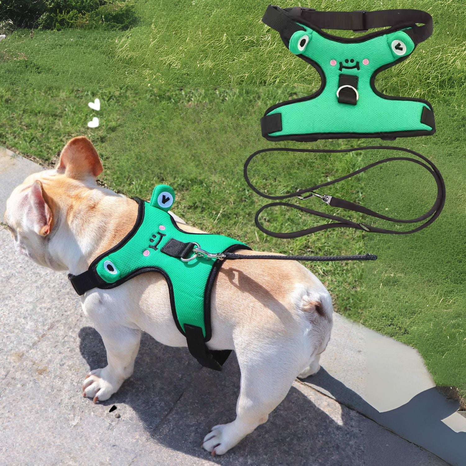 French Bulldog Soft Walking Harness for Training Sessions-fadou