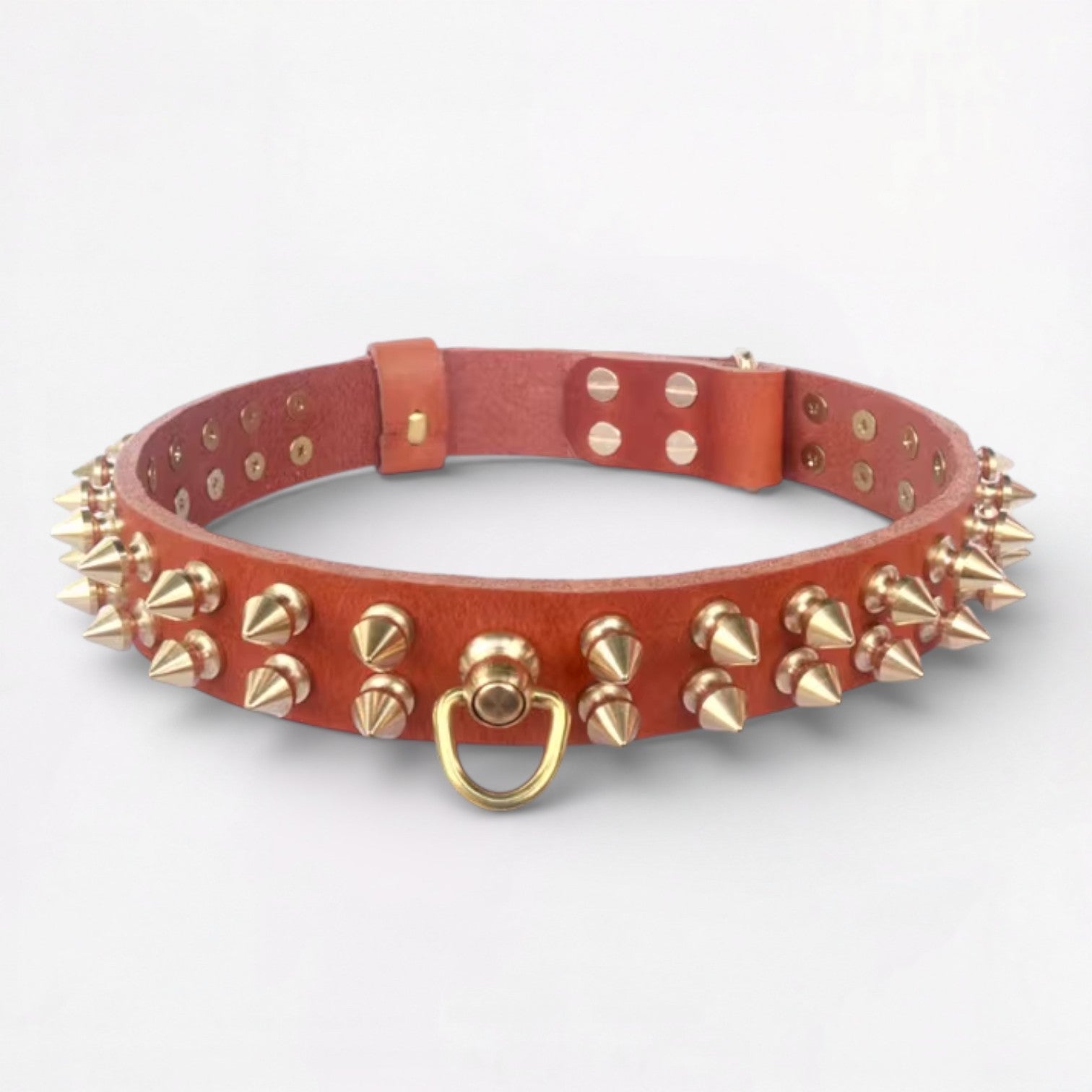 French Bulldog Leather Neck Collar for Short-Nosed Dogs-fadou