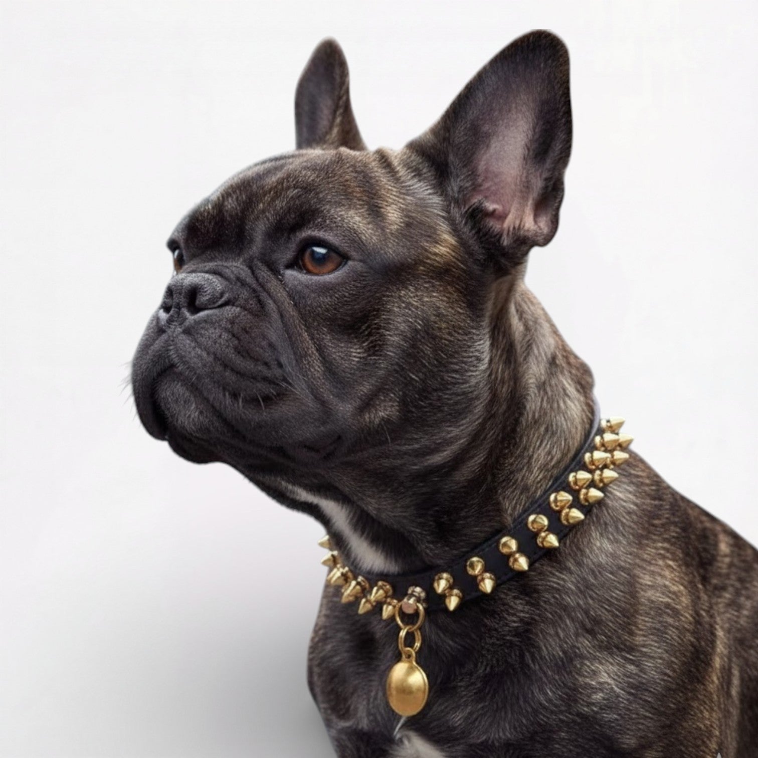 French Bulldog Leather Neck Collar for Short-Nosed Dogs-fadou