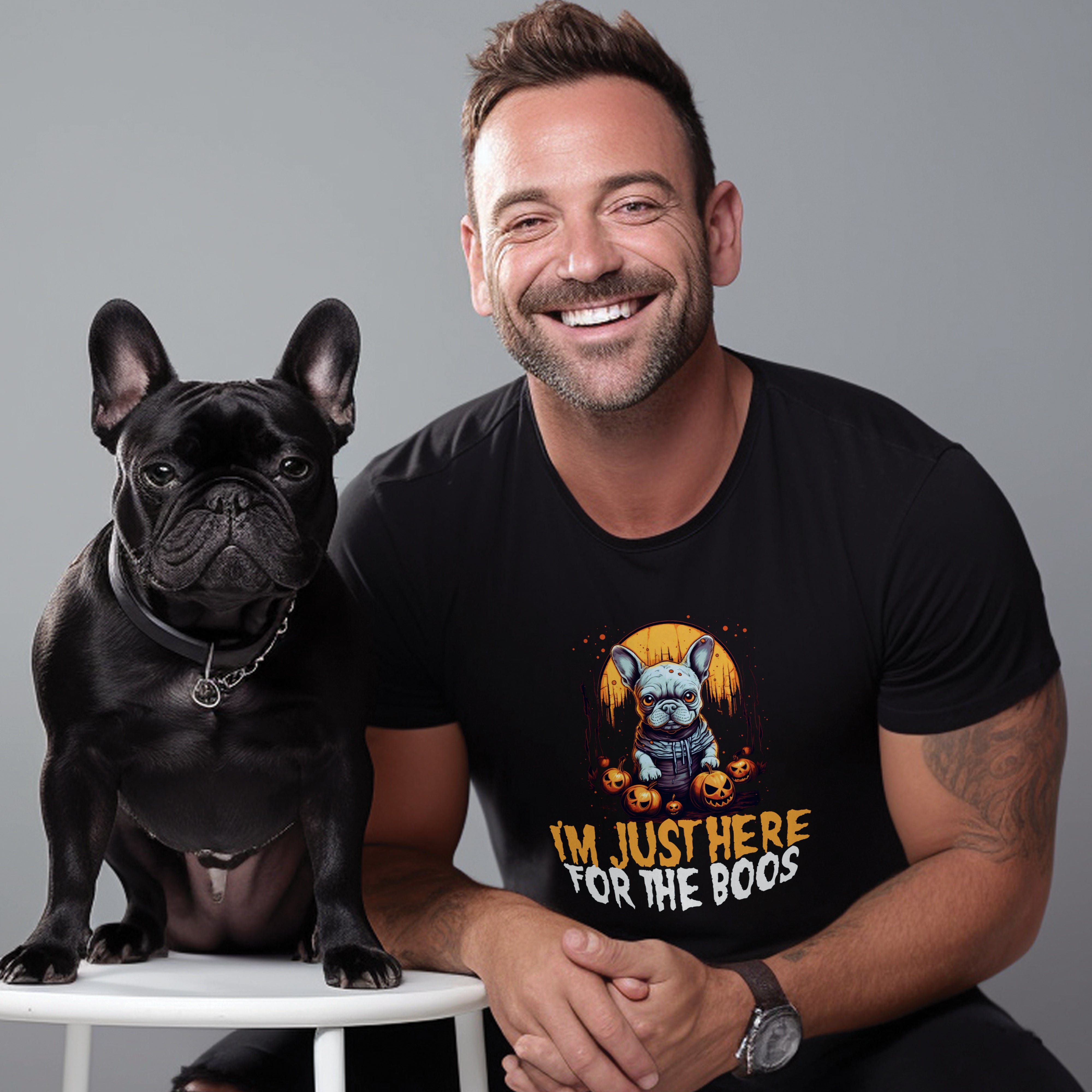 Spook French Bulldog Graphic Tee for Frenchie Enthusiasts-fadou
