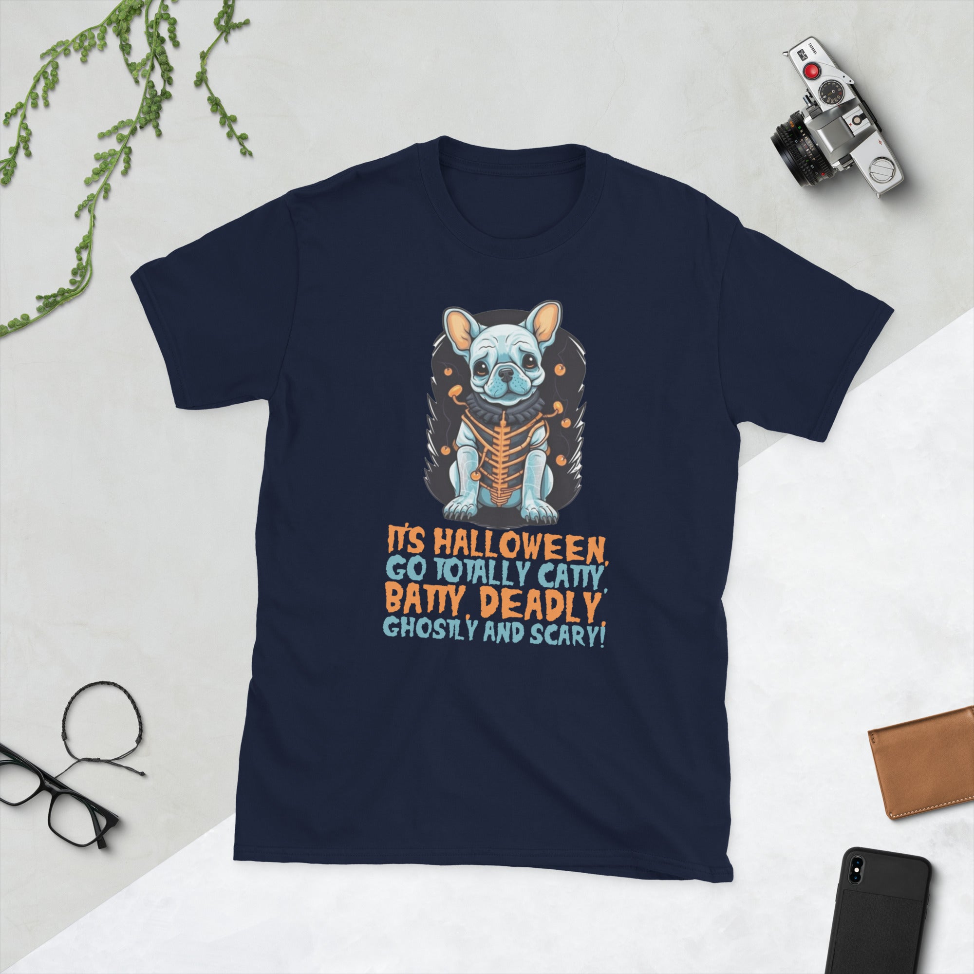 French Bulldog Halloween Cotton T-Shirt for Dog Park Days-fadou