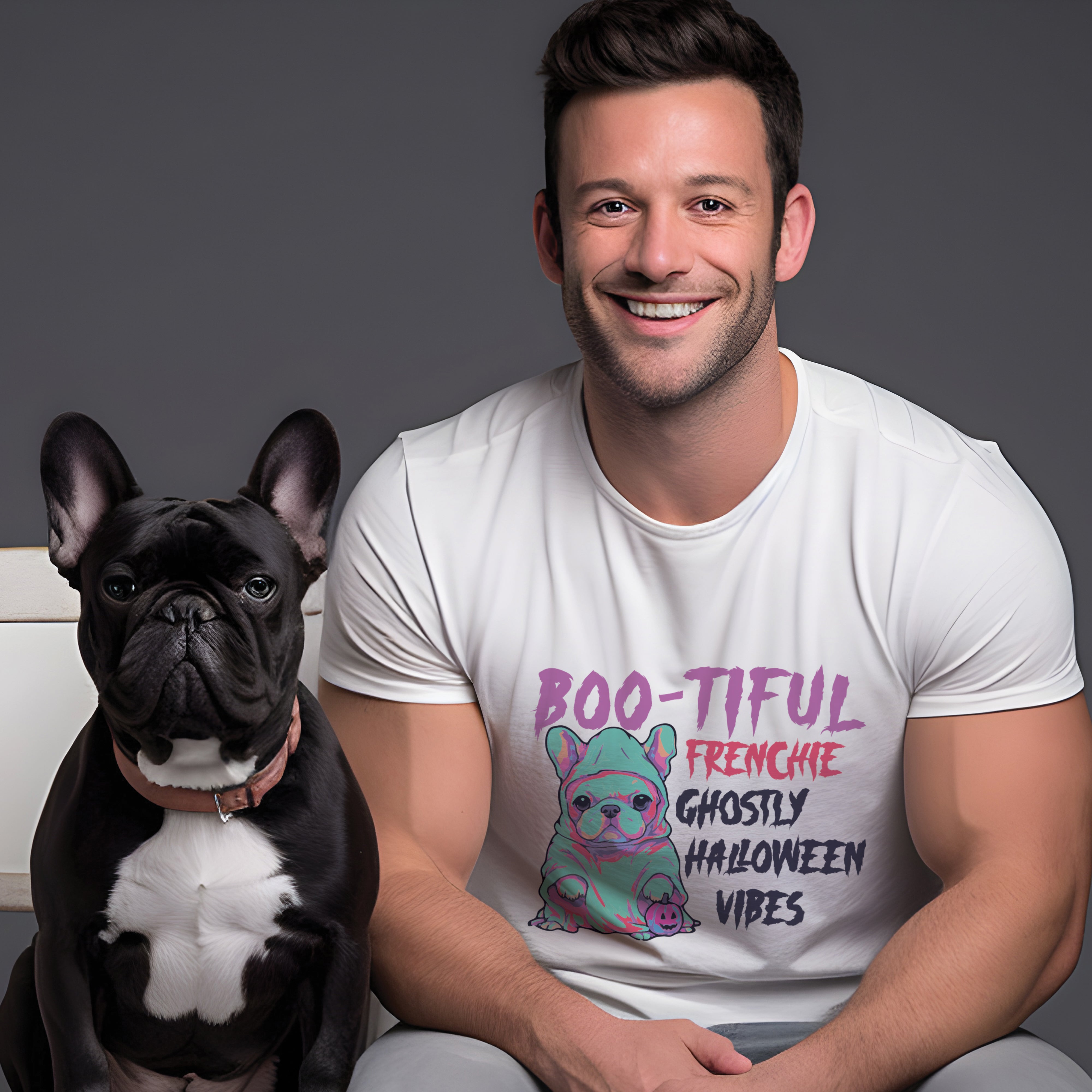 Spooktacular French Bulldog Cotton T-Shirt for Dog Park Days-fadou