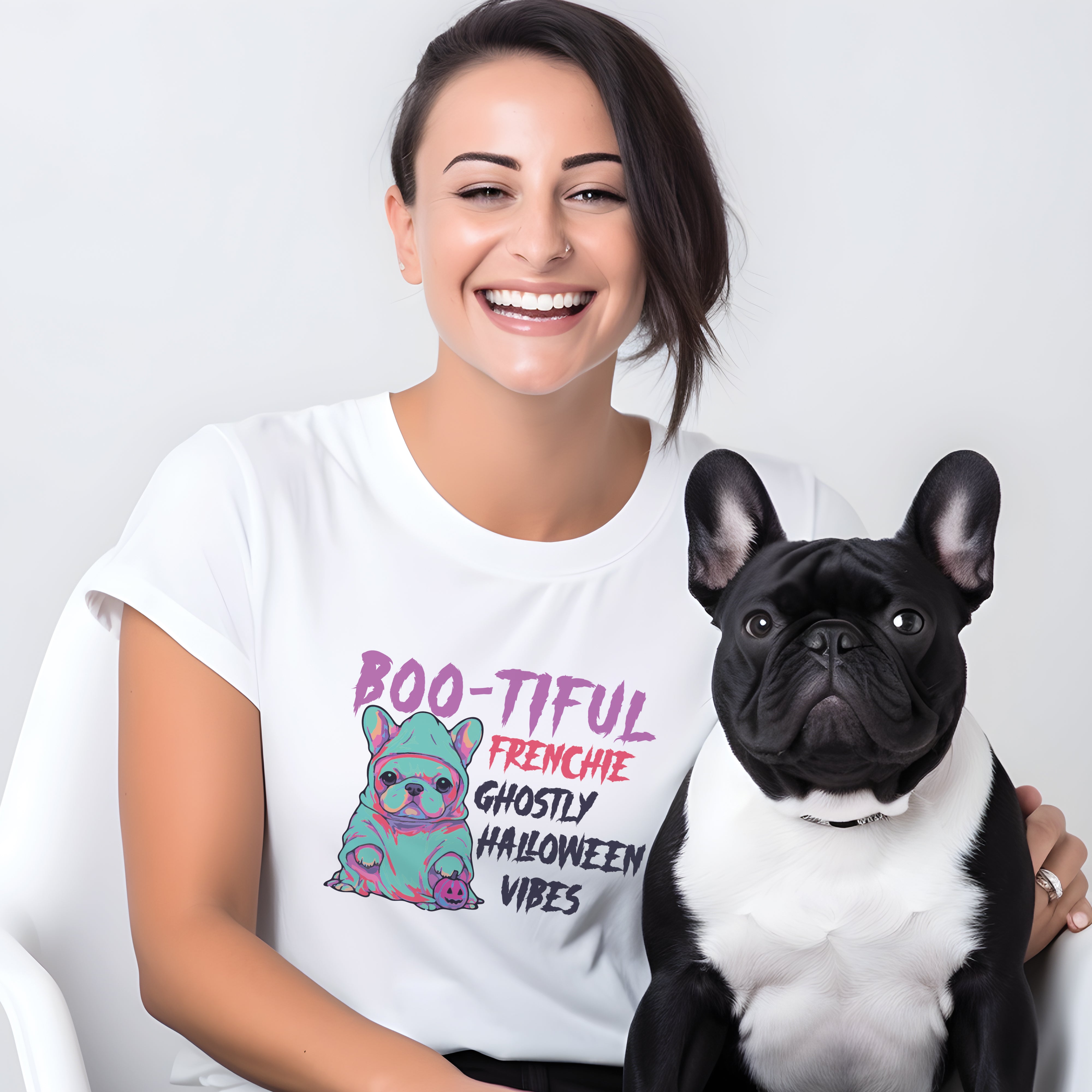 Spooktacular French Bulldog Cotton T-Shirt for Dog Park Days-fadou