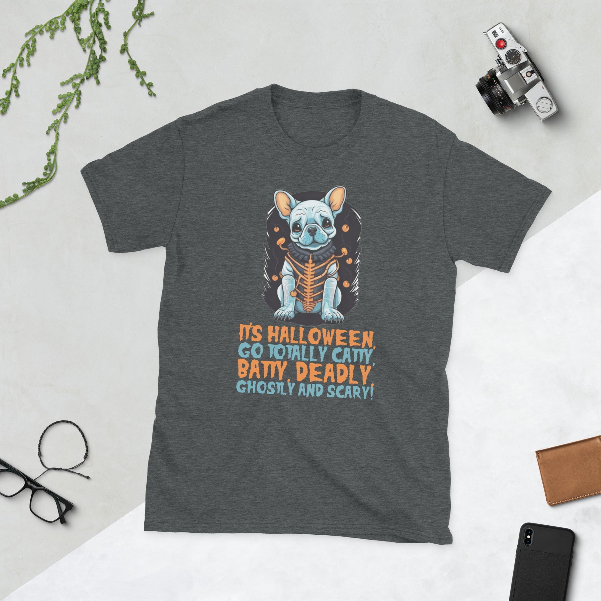 French Bulldog Halloween Cotton T-Shirt for Dog Park Days-fadou