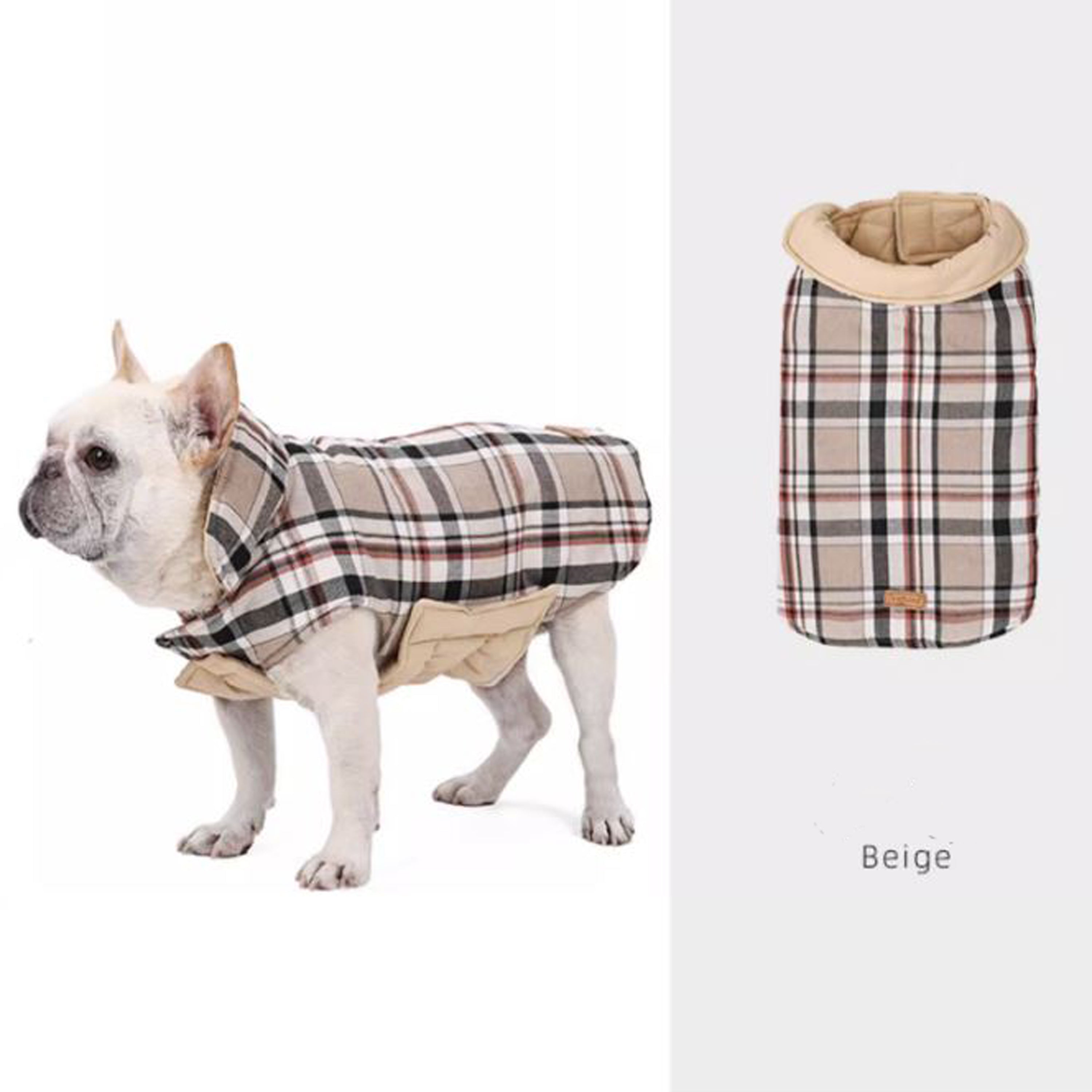 PlaidPup Warm and Stylish Frenchie Plaid Vest for Dog Lovers and Owners-fadou