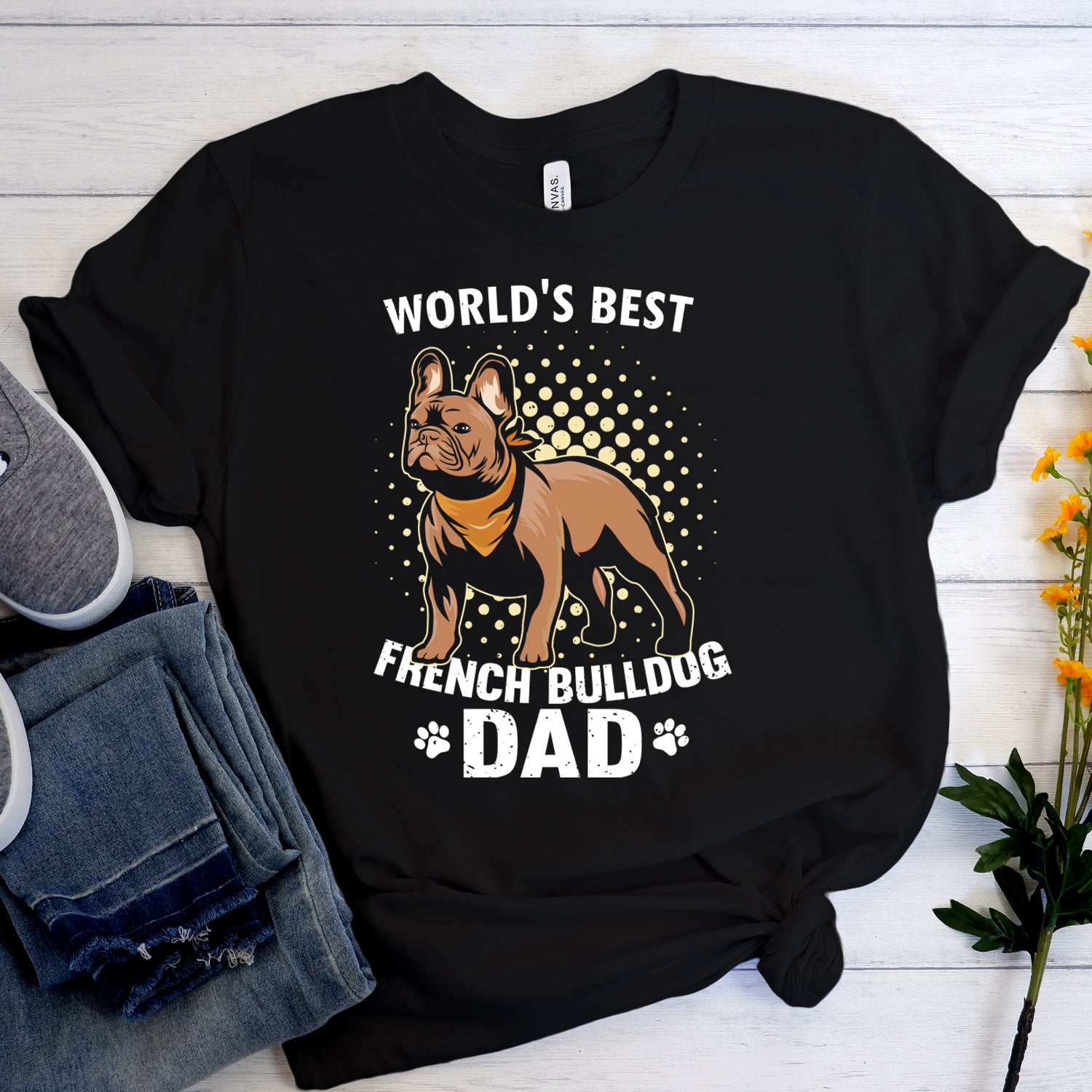 World's Best Frenchie Dad - Unisex T-Shirt for Dog Park Days-fadou