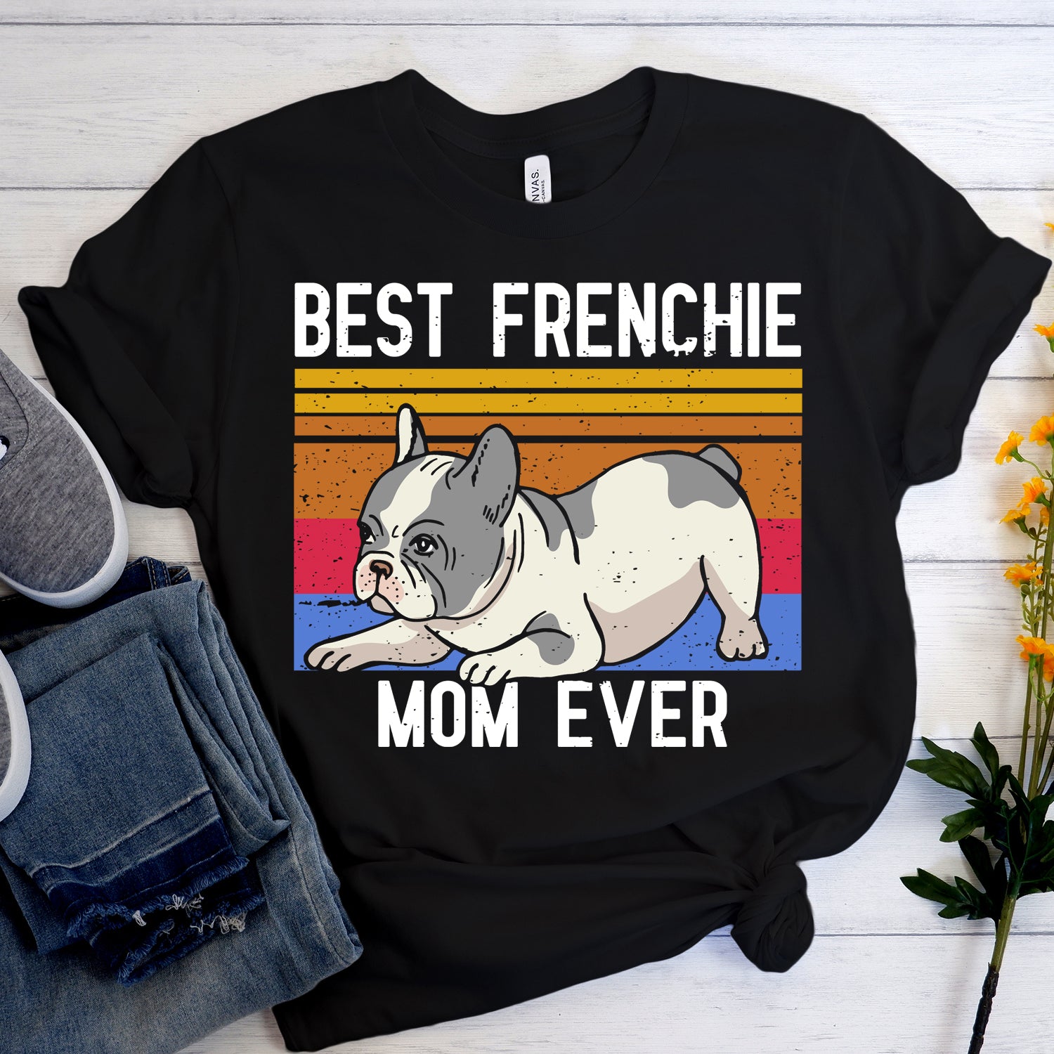 Best French Bulldog Mom- T-Shirt for Dog Lovers and Owners-fadou
