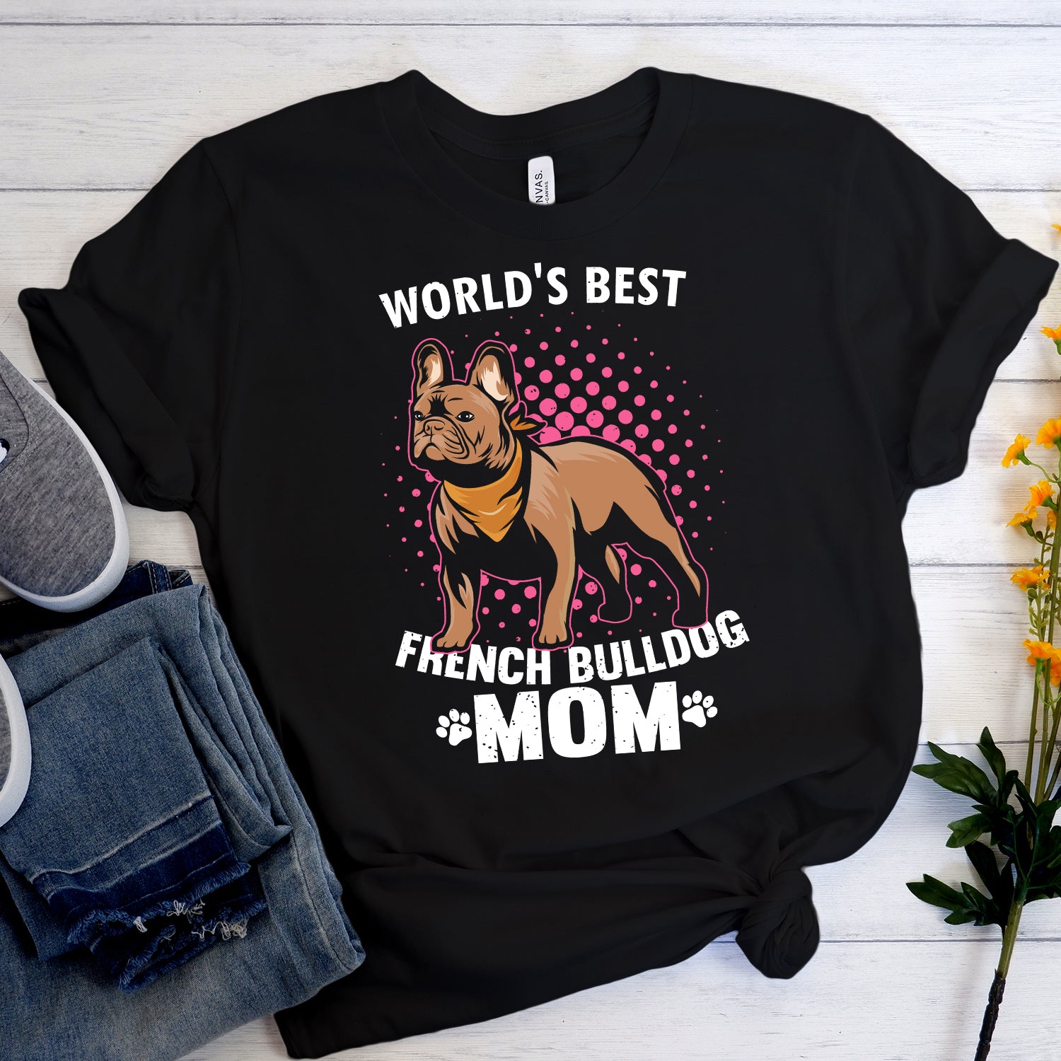 World's Best Frenchie Mom - Unisex T-Shirt for Frenchie Fans-fadou