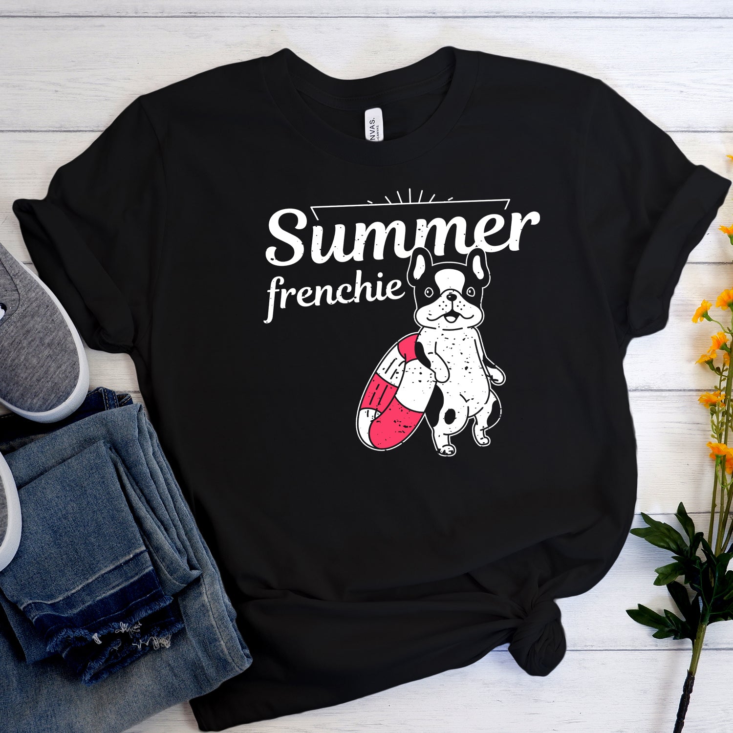 French Bulldog Summer Dog Lover Tee for Dog Moms & Dads-fadou