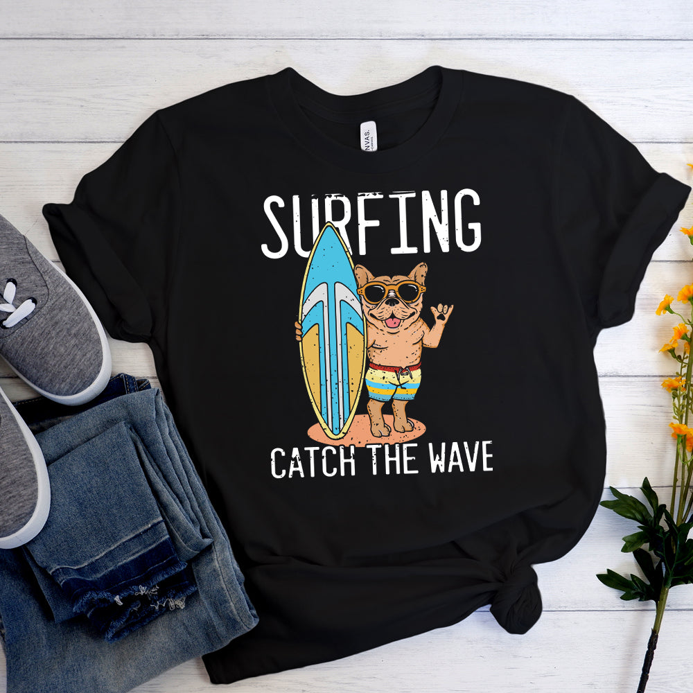Catch French Bulldog Dog Lover Tee for Frenchie Enthusiasts-fadou