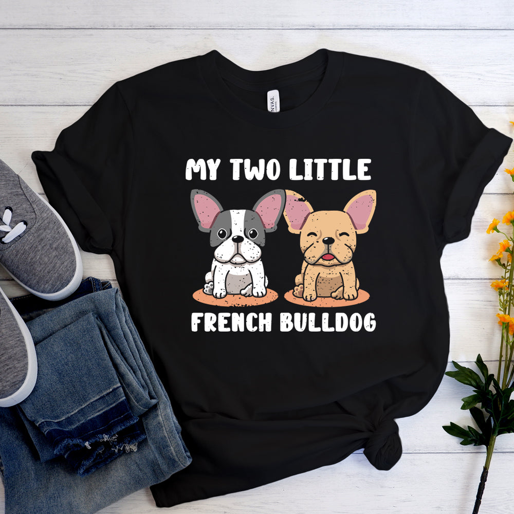 2 Frenchies - Short-Sleeve Unisex T-Shirt for Frenchie Fans-fadou