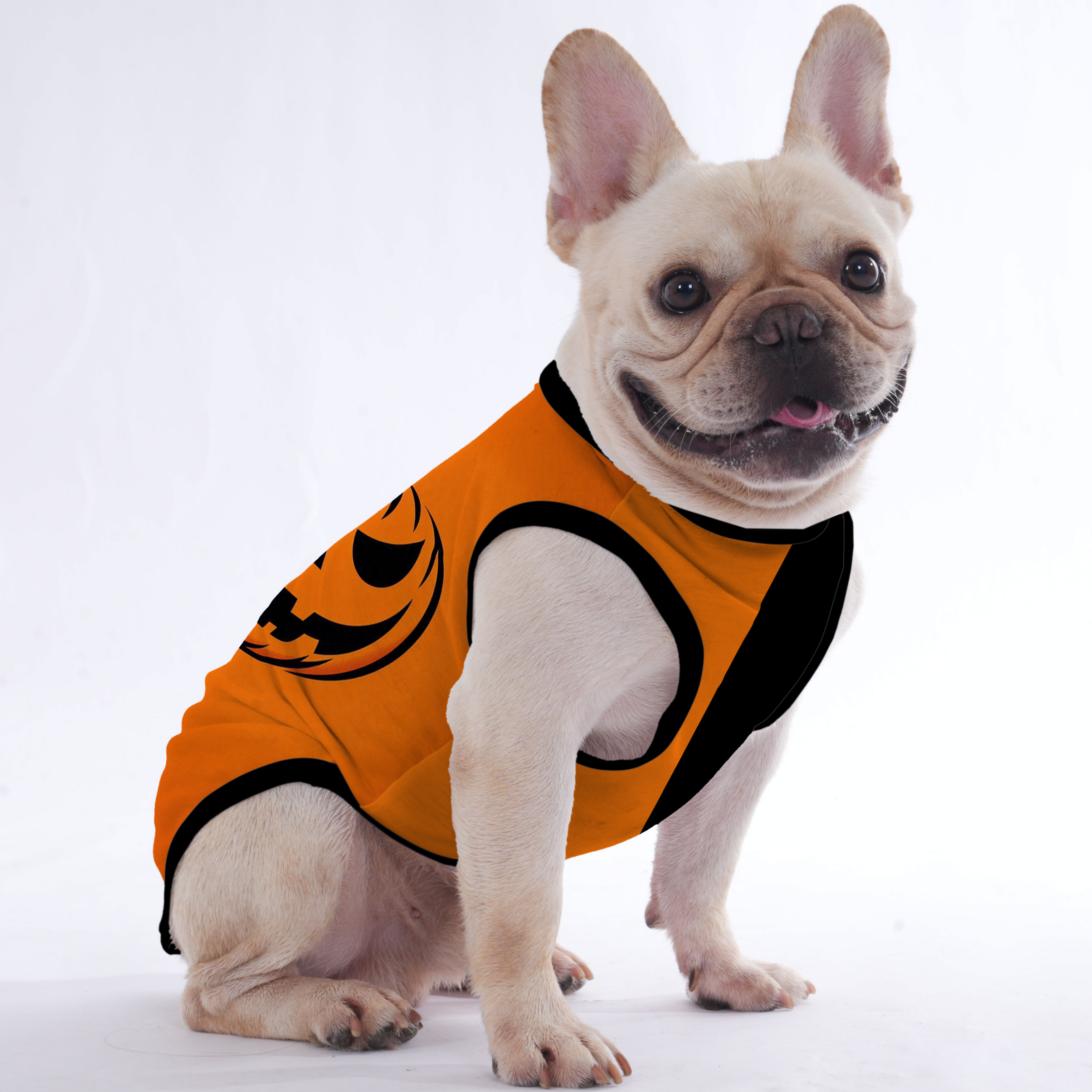 French Bulldog Halloween Cotton Tee for Outdoor Adventures-fadou