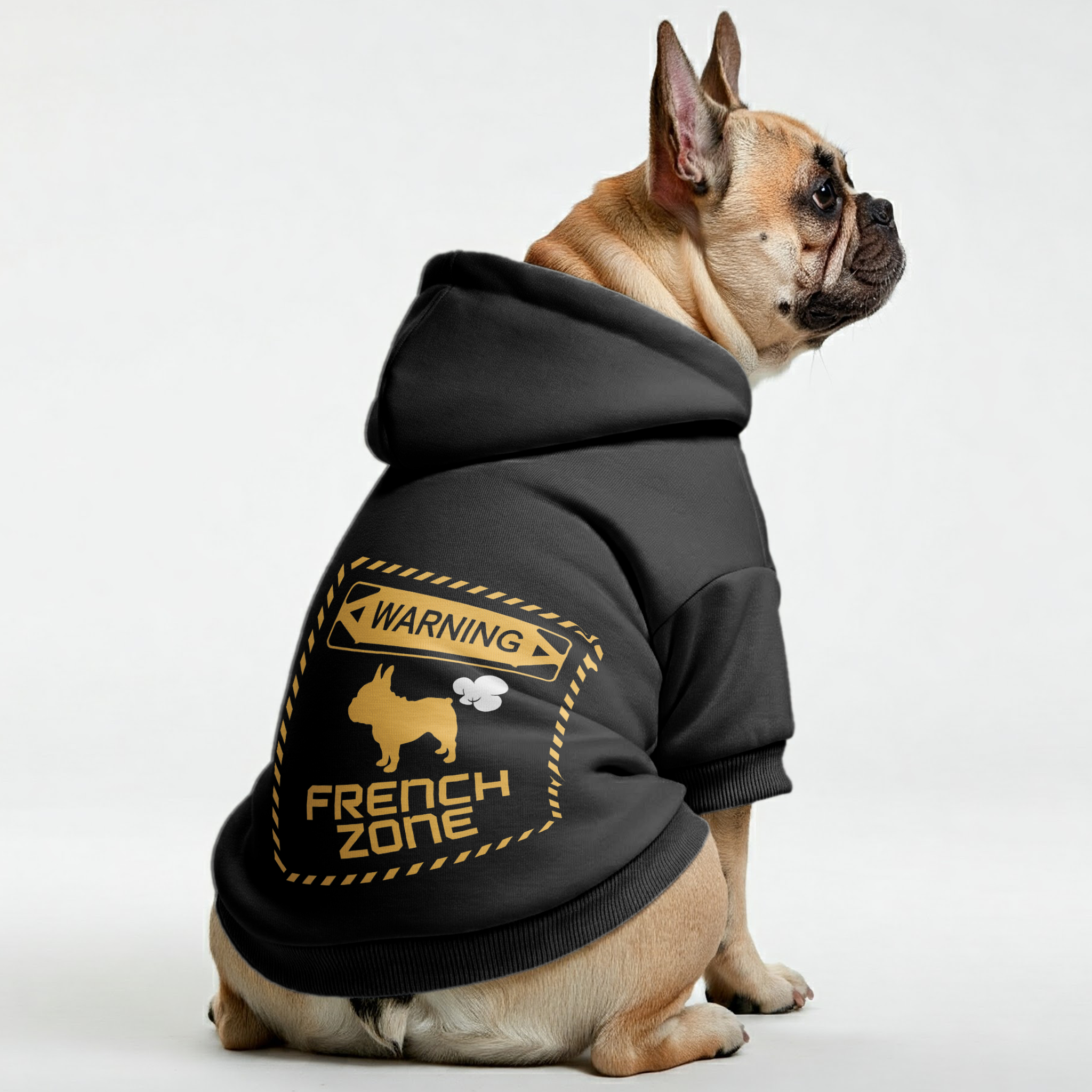 French Bulldog Premium Fleece Hoodie for Flat-Face Breeds-fadou