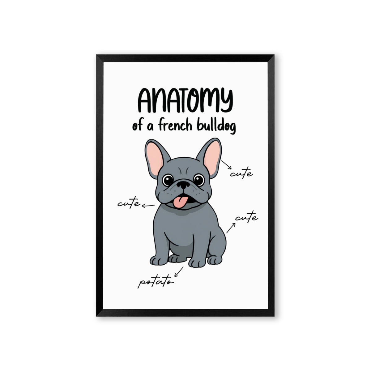 Biscuit French Bulldog Canvas Wall Art for Bulldog Owners-fadou