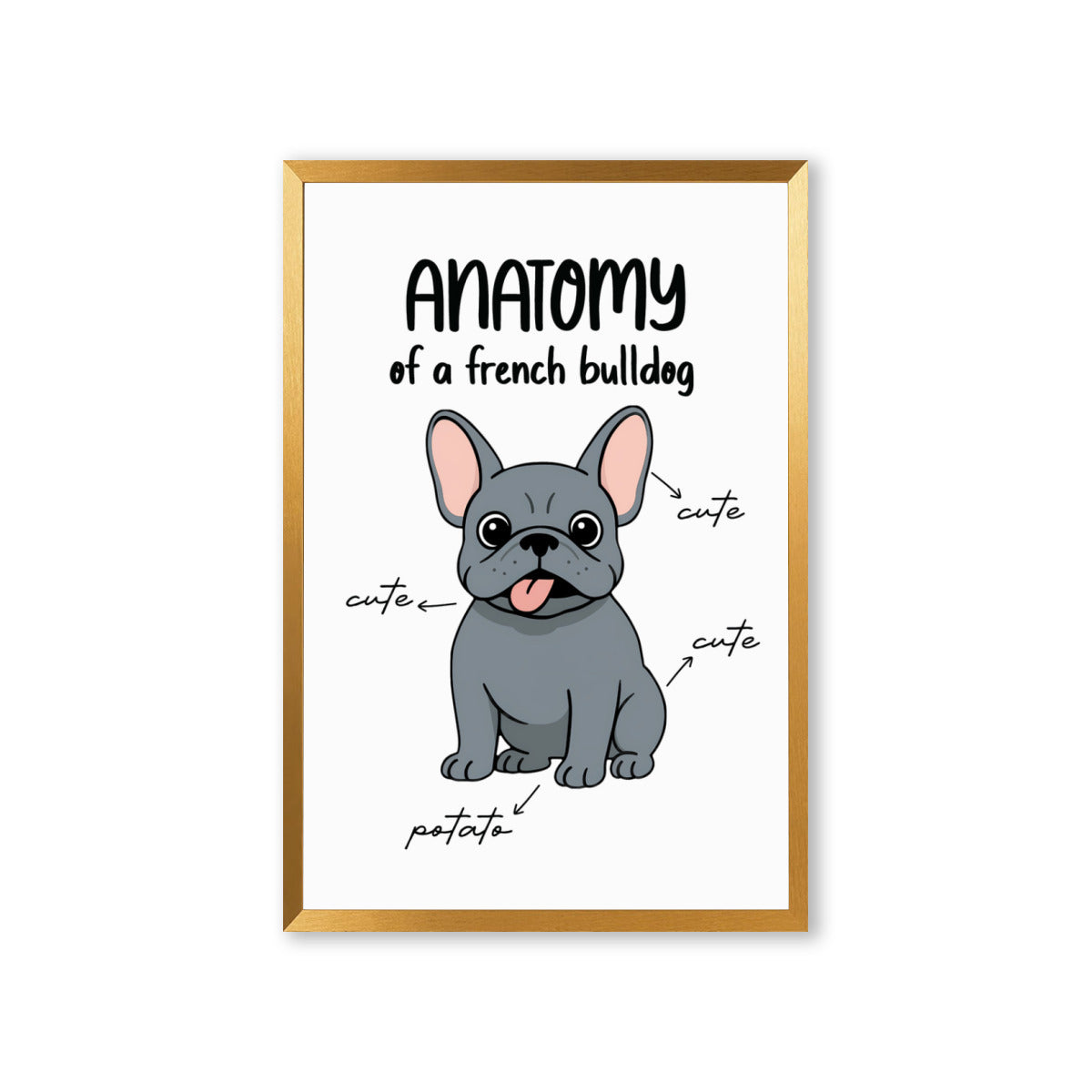 Biscuit French Bulldog Canvas Wall Art for Bulldog Owners-fadou