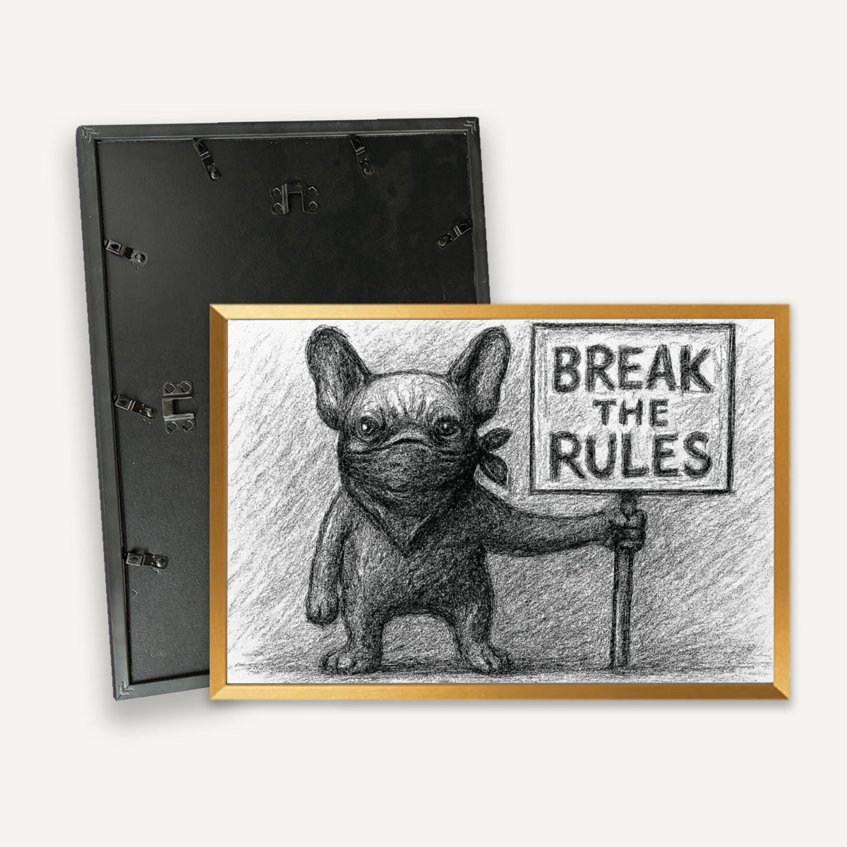 Squishy French Bulldog Framed Poster for Frenchie Enthusiasts-fadou