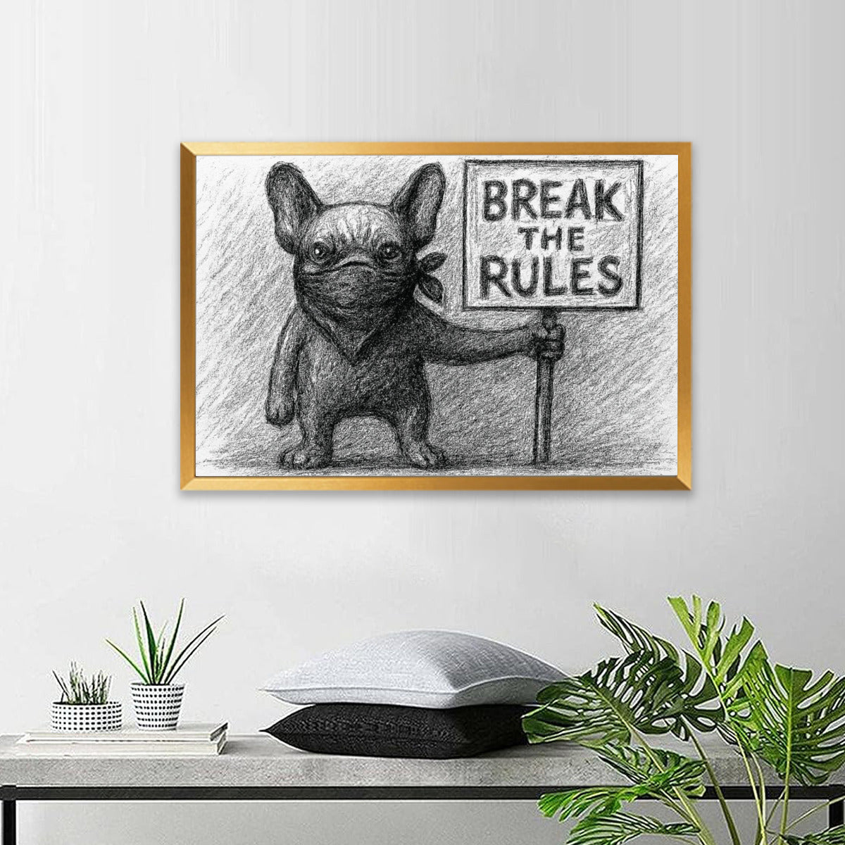 Squishy French Bulldog Framed Poster for Frenchie Enthusiasts-fadou