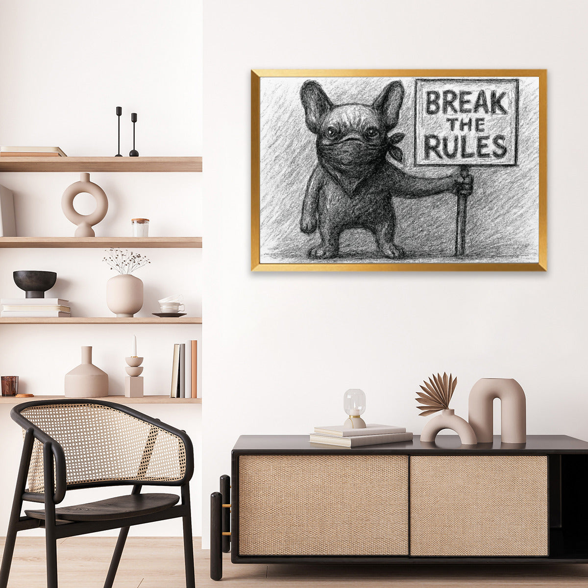 Squishy French Bulldog Framed Poster for Frenchie Enthusiasts-fadou