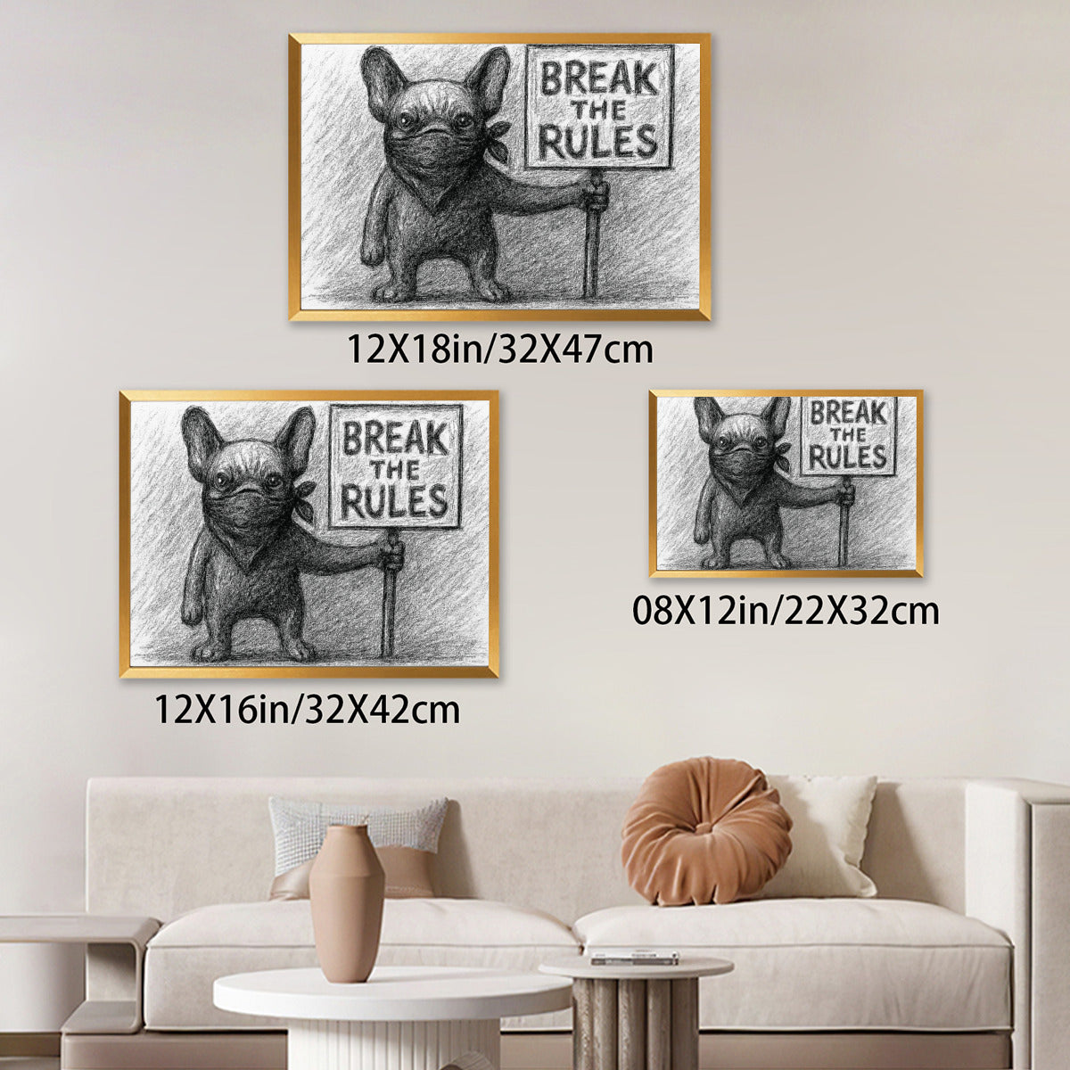 Squishy French Bulldog Framed Poster for Frenchie Enthusiasts-fadou