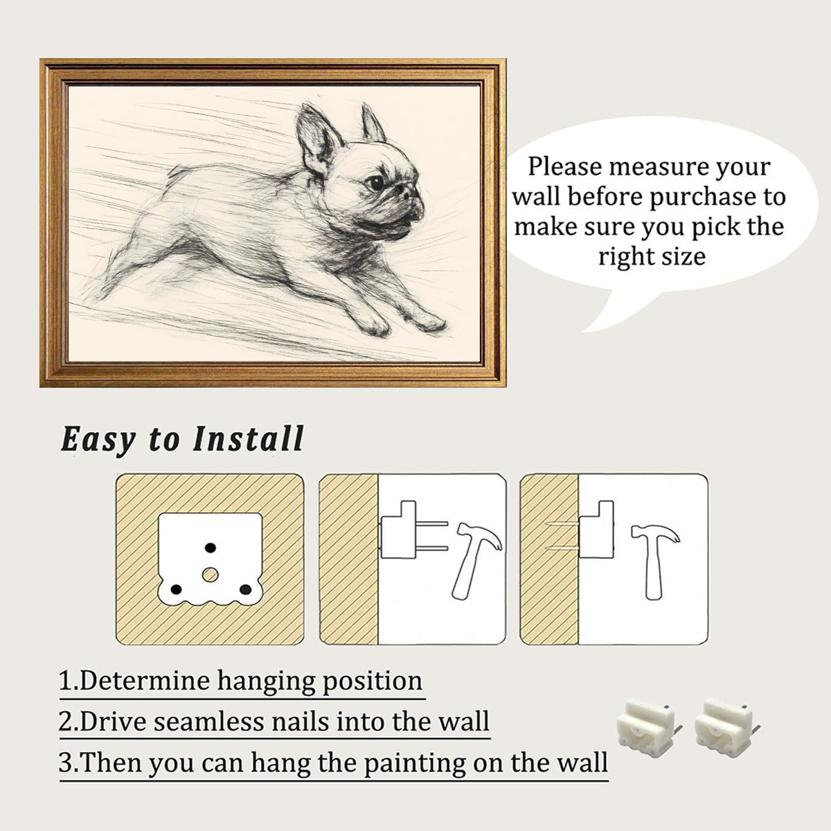 Waffles French Bulldog Wall Print for Frenchie Enthusiasts-fadou