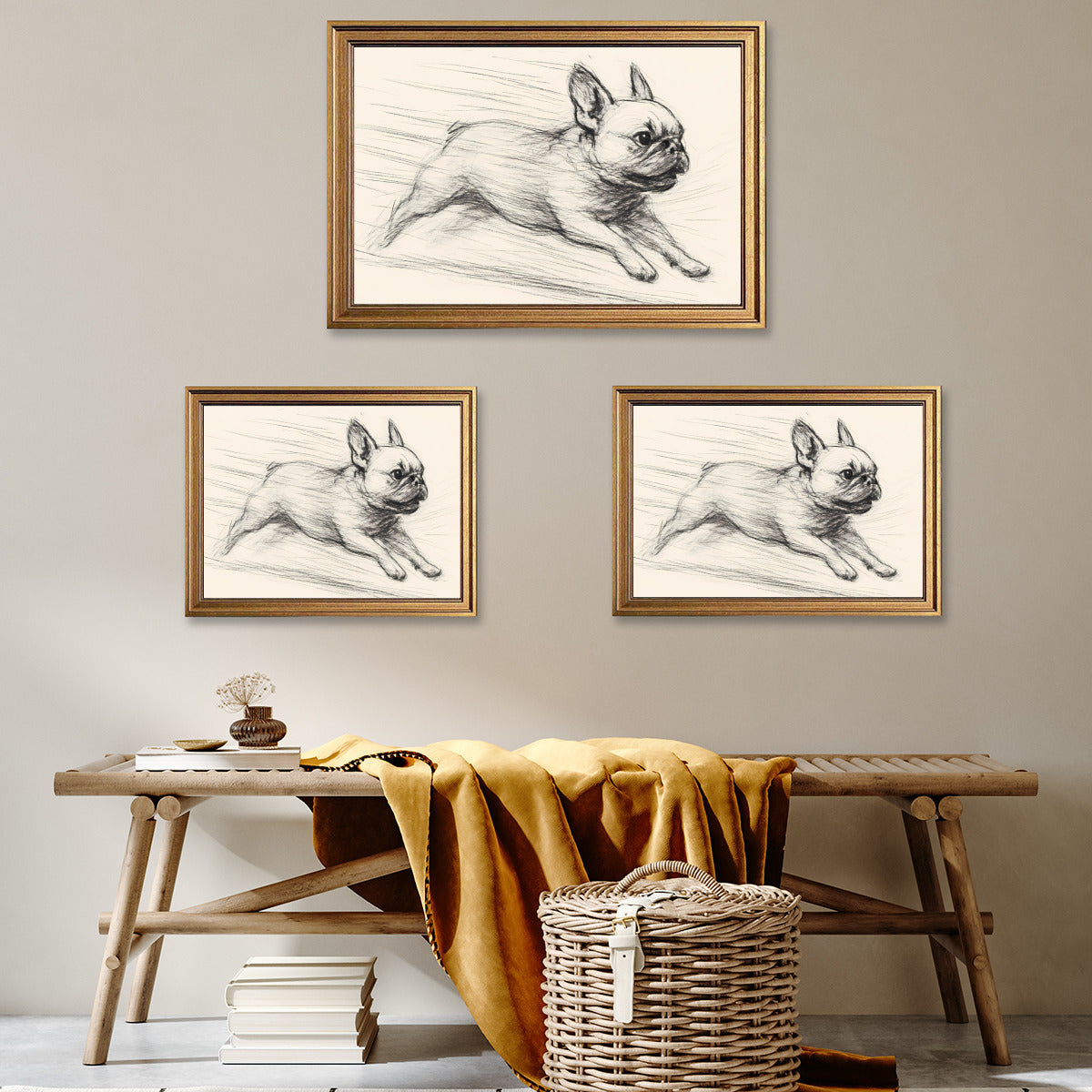 Waffles French Bulldog Wall Print for Frenchie Enthusiasts-fadou