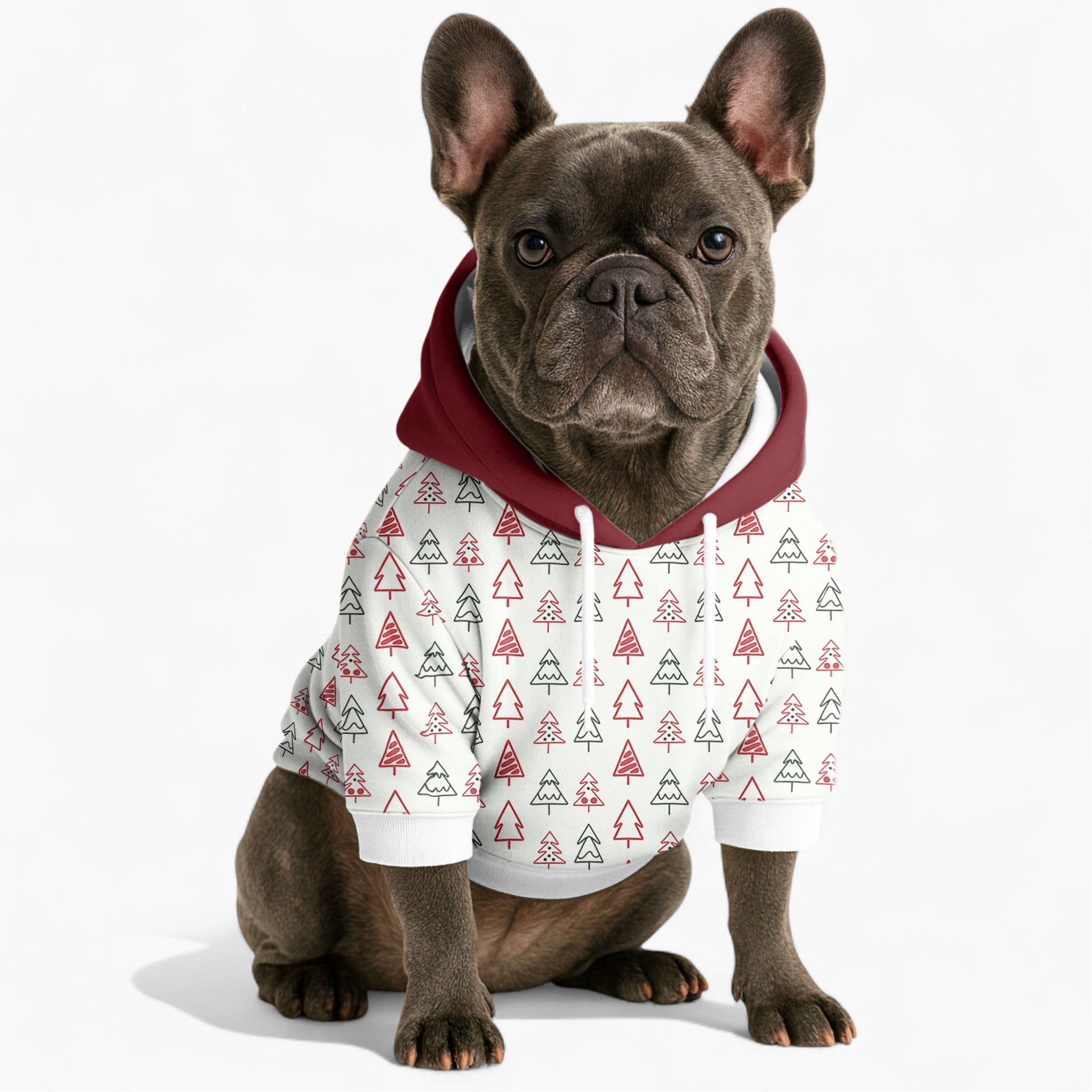 Rocky French Bulldog Fleece Hoodie for Short-Nosed Dogs-fadou