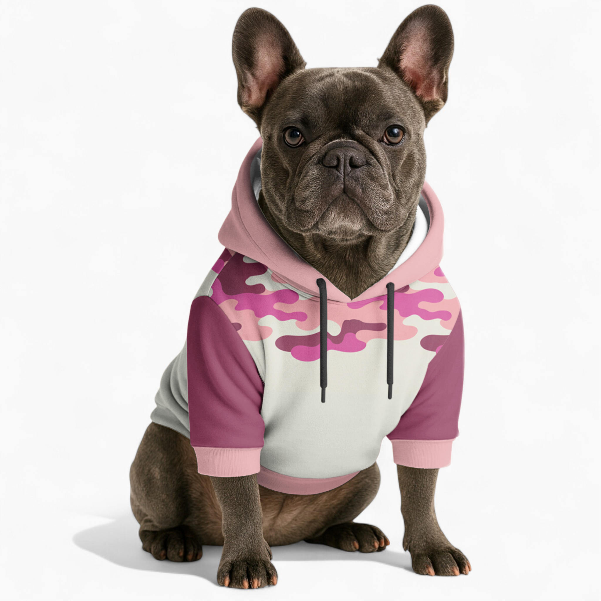 Duke French Bulldog Fleece Hoodie for Outdoor Adventures-fadou