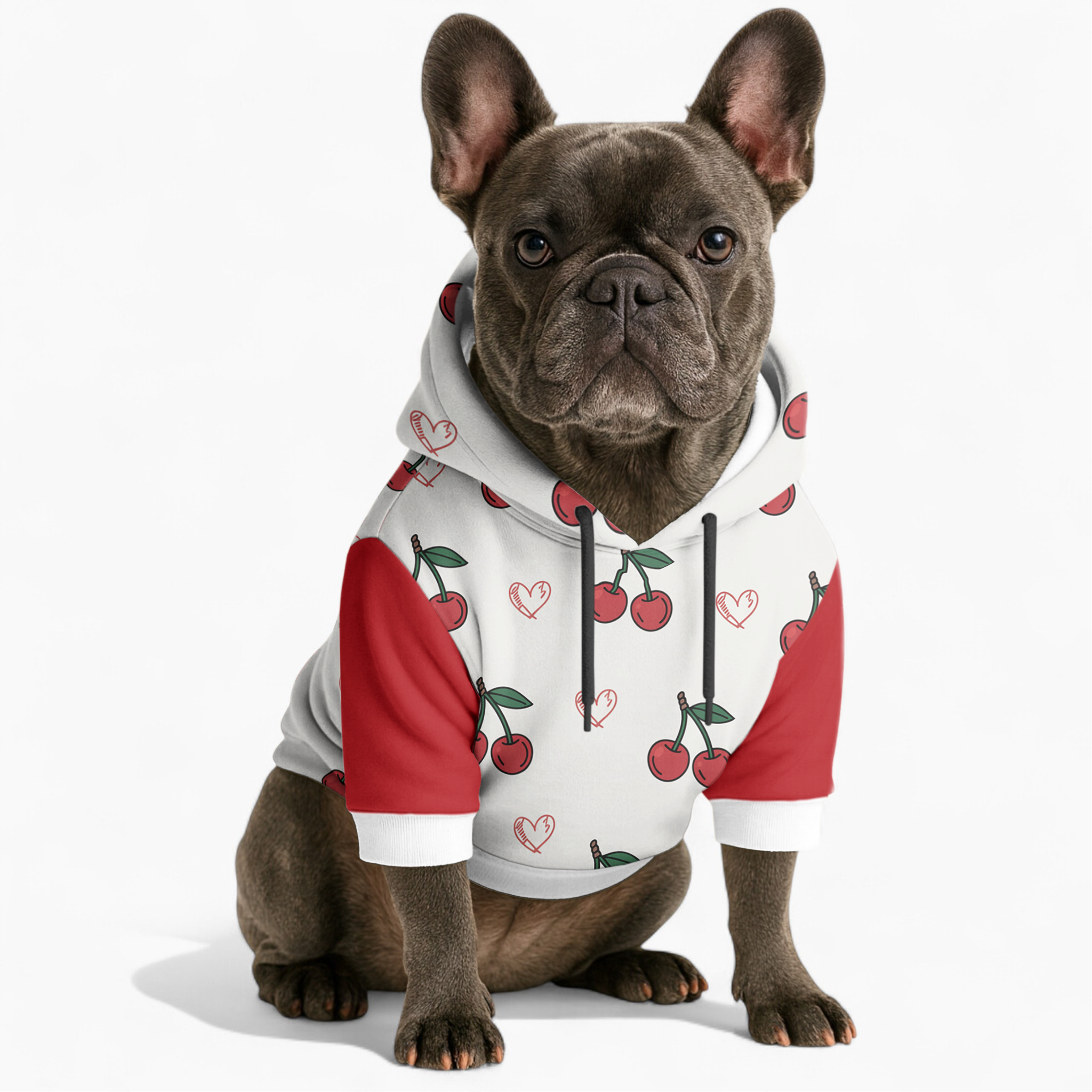 Queen French Bulldog Fleece Hoodie for Flat-Face Breeds-fadou