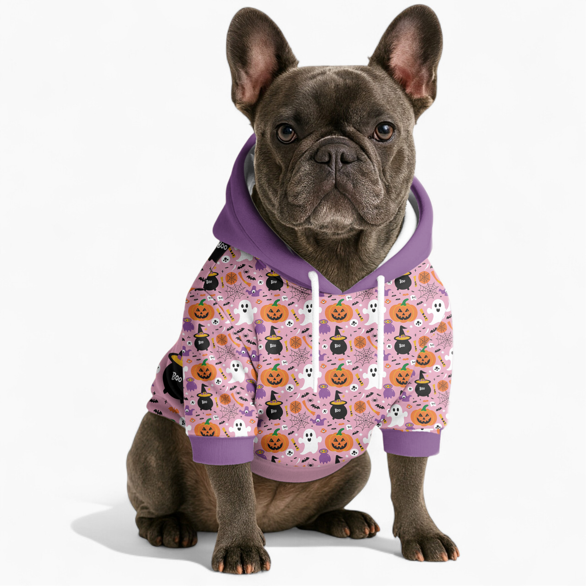 Ace French Bulldog Fleece Hoodie for Outdoor Adventures-fadou