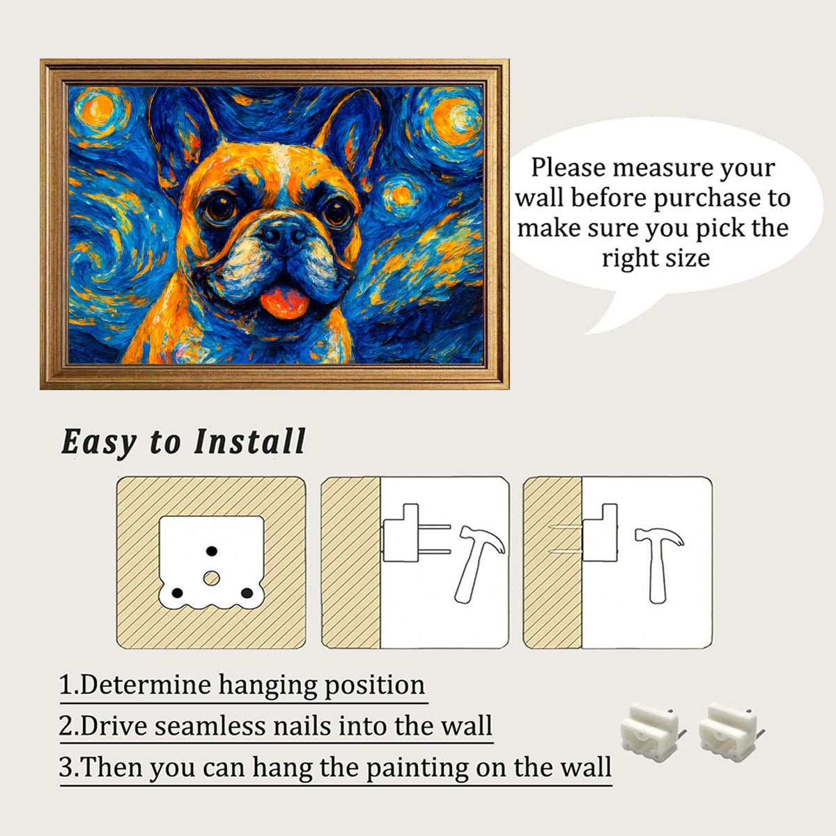 Otis French Bulldog Wall Print for Frenchie Enthusiasts-fadou