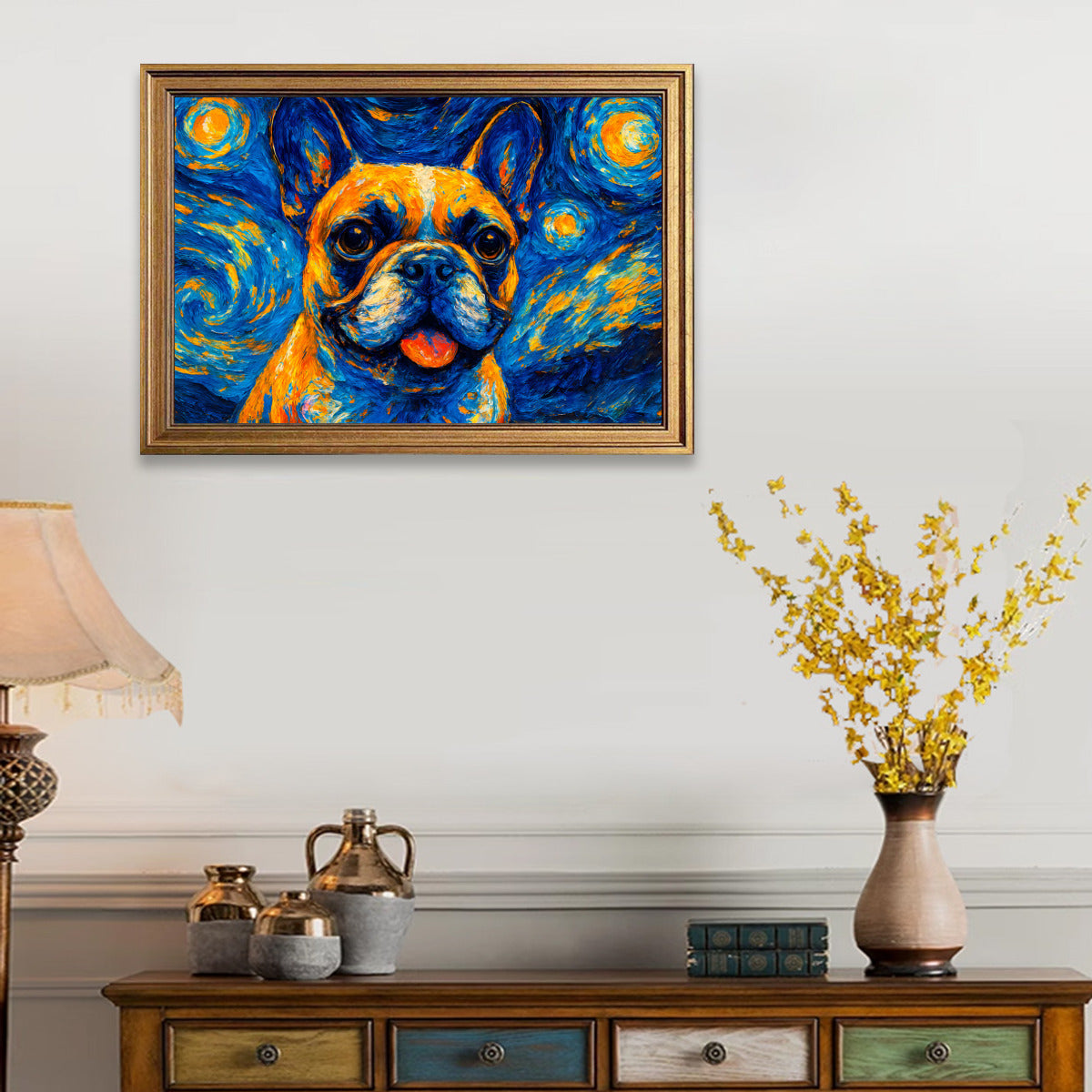 Otis French Bulldog Wall Print for Frenchie Enthusiasts-fadou
