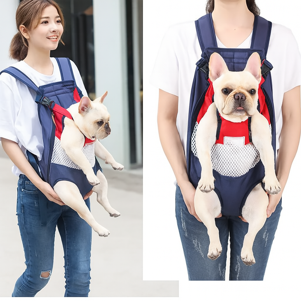 French Bulldog Lightweight Travel Sling for Short-Nosed Dogs-fadou