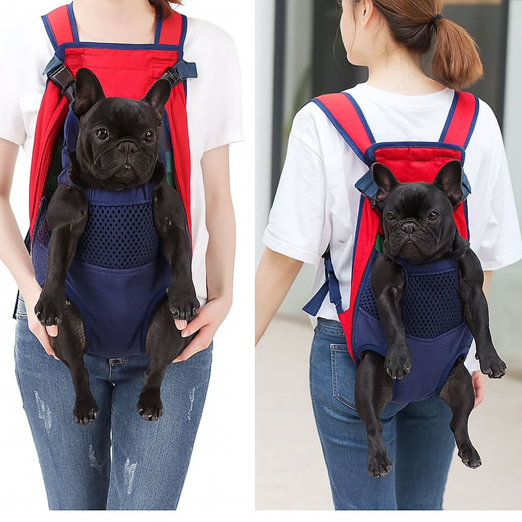 French Bulldog Lightweight Travel Sling for Short-Nosed Dogs-fadou