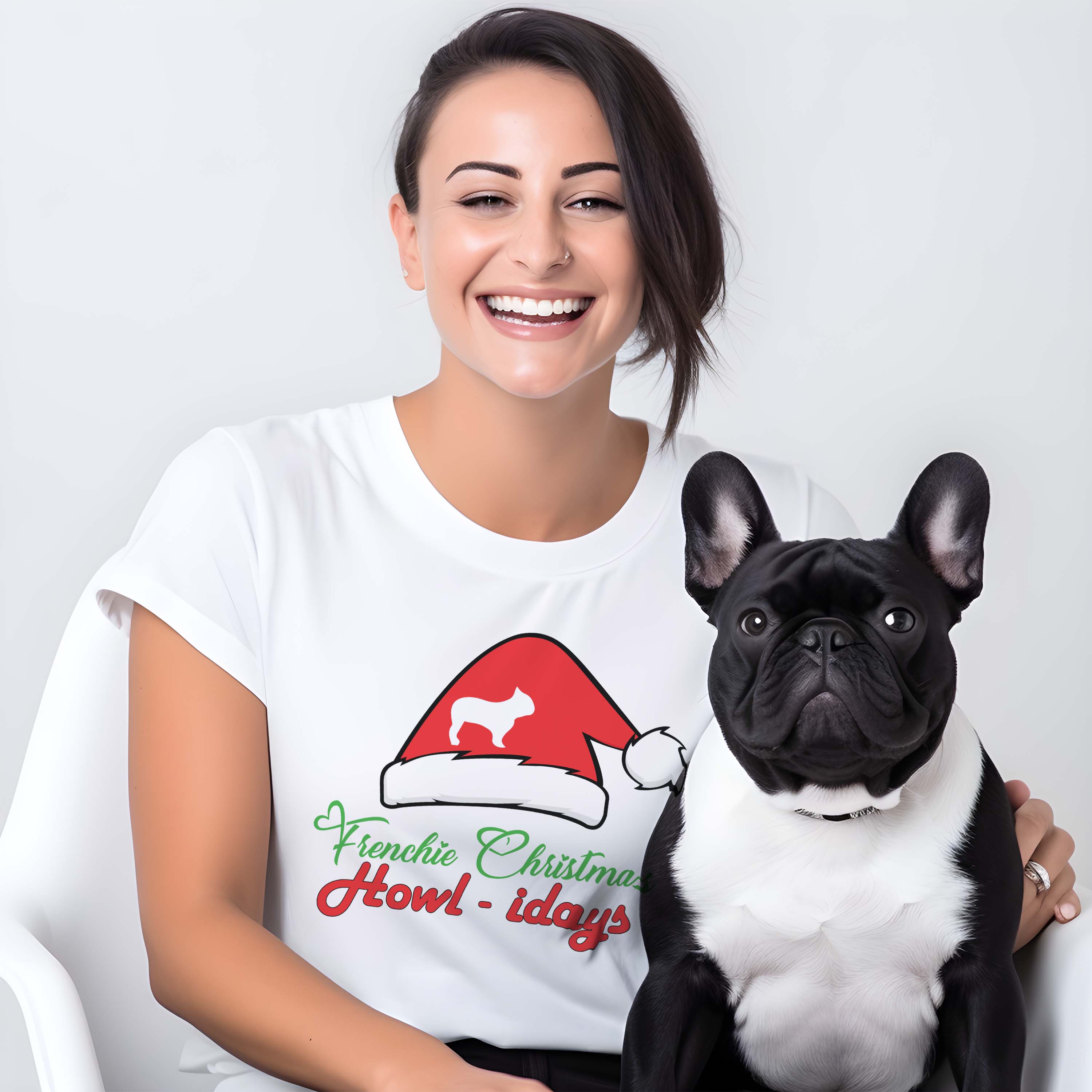 Christmas Christmas Cotton T-Shirt for Frenchie Enthusiasts-fadou