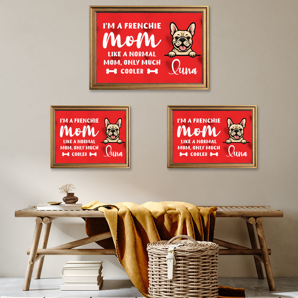 Frenchie Personalized Decorative Canvas for Bulldog Owners-fadou