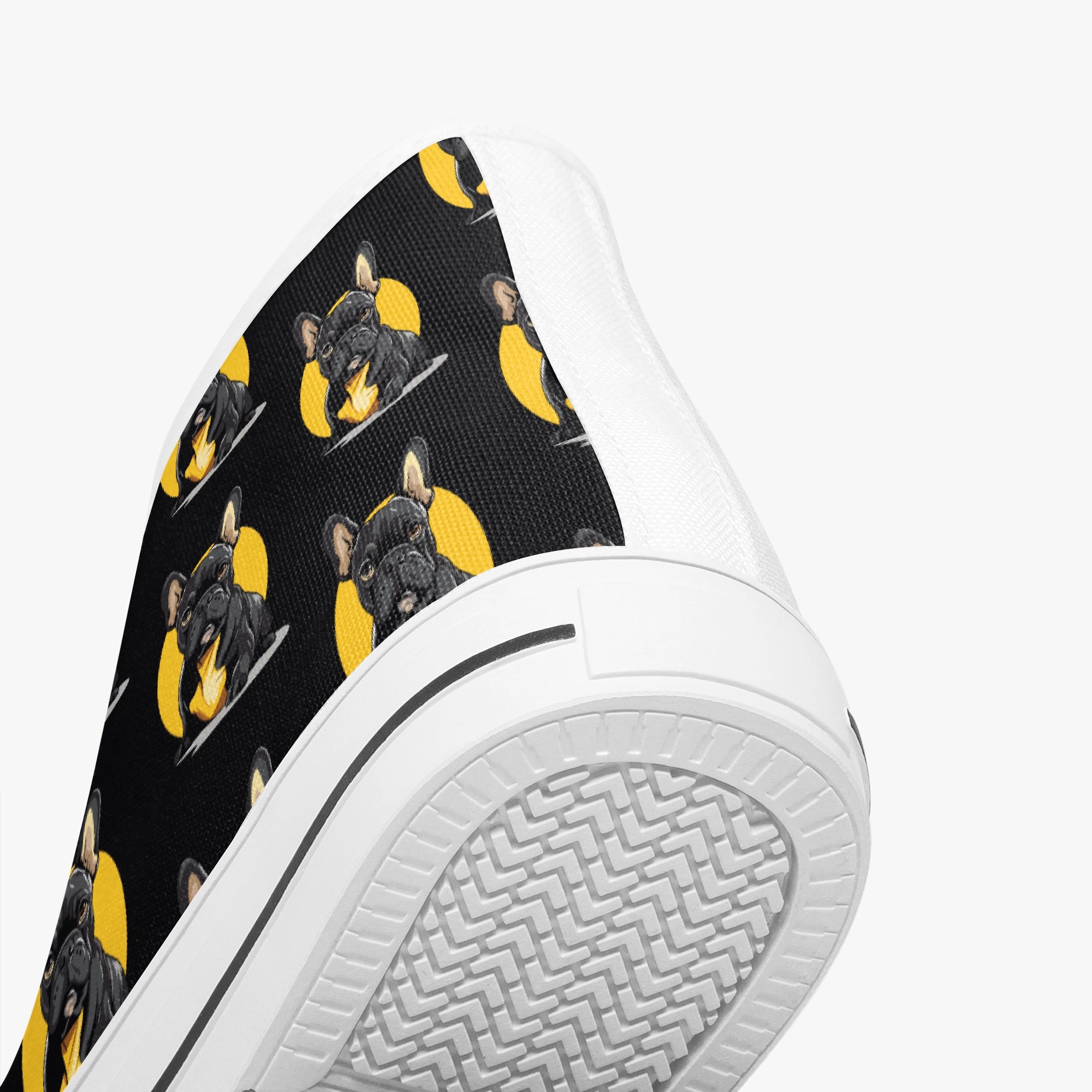 French Bulldog Classic High-Top Shoes for Frenchie Enthusiasts-fadou