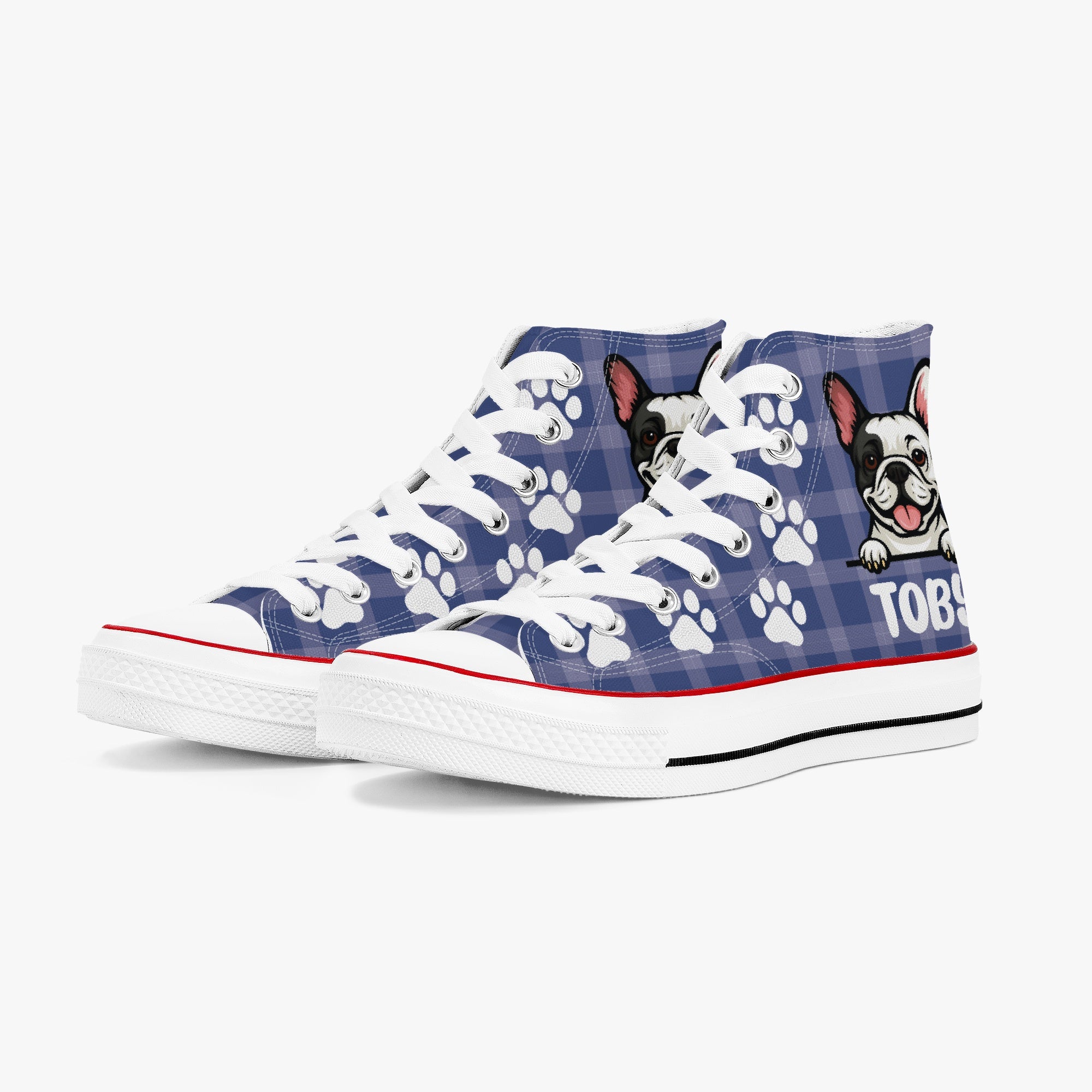 French Bulldog Personalized Canvas Sneakers for Dog Park Days-fadou