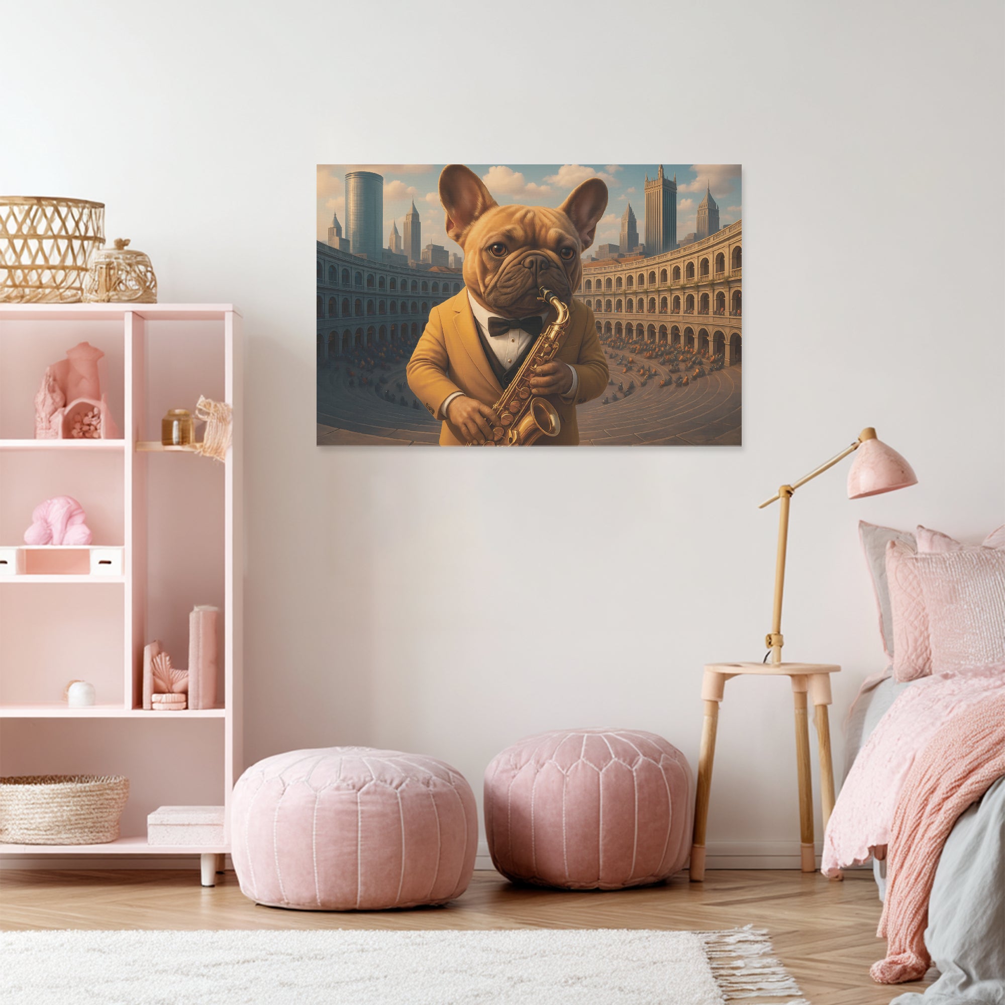 French Bulldog Adorable Canvas Wall Art for Frenchie Enthusiasts-fadou